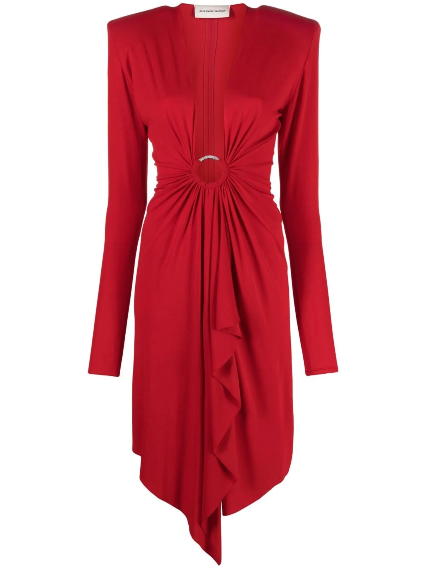 drape-detail midi dress