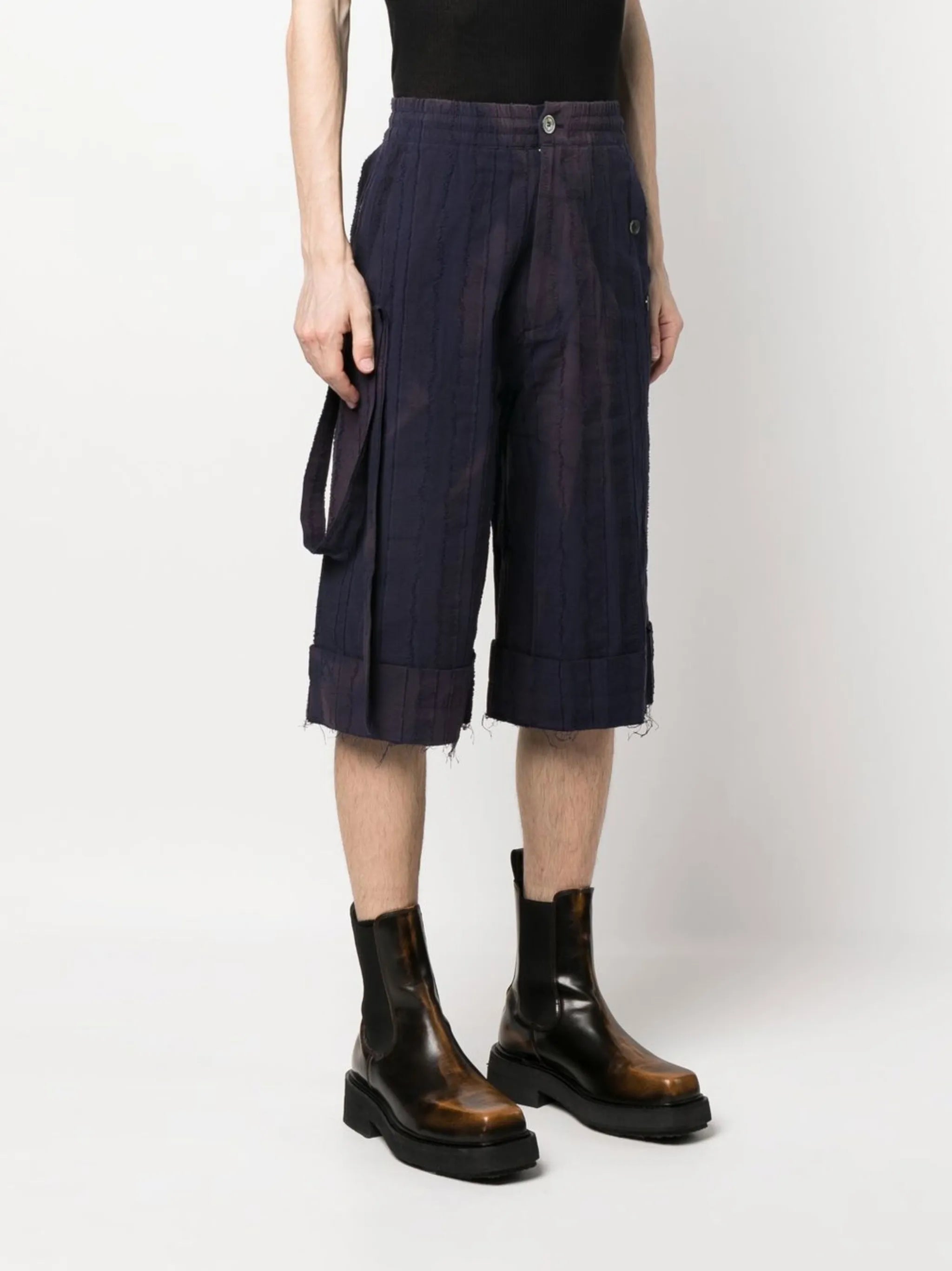 bleached below-knee shorts