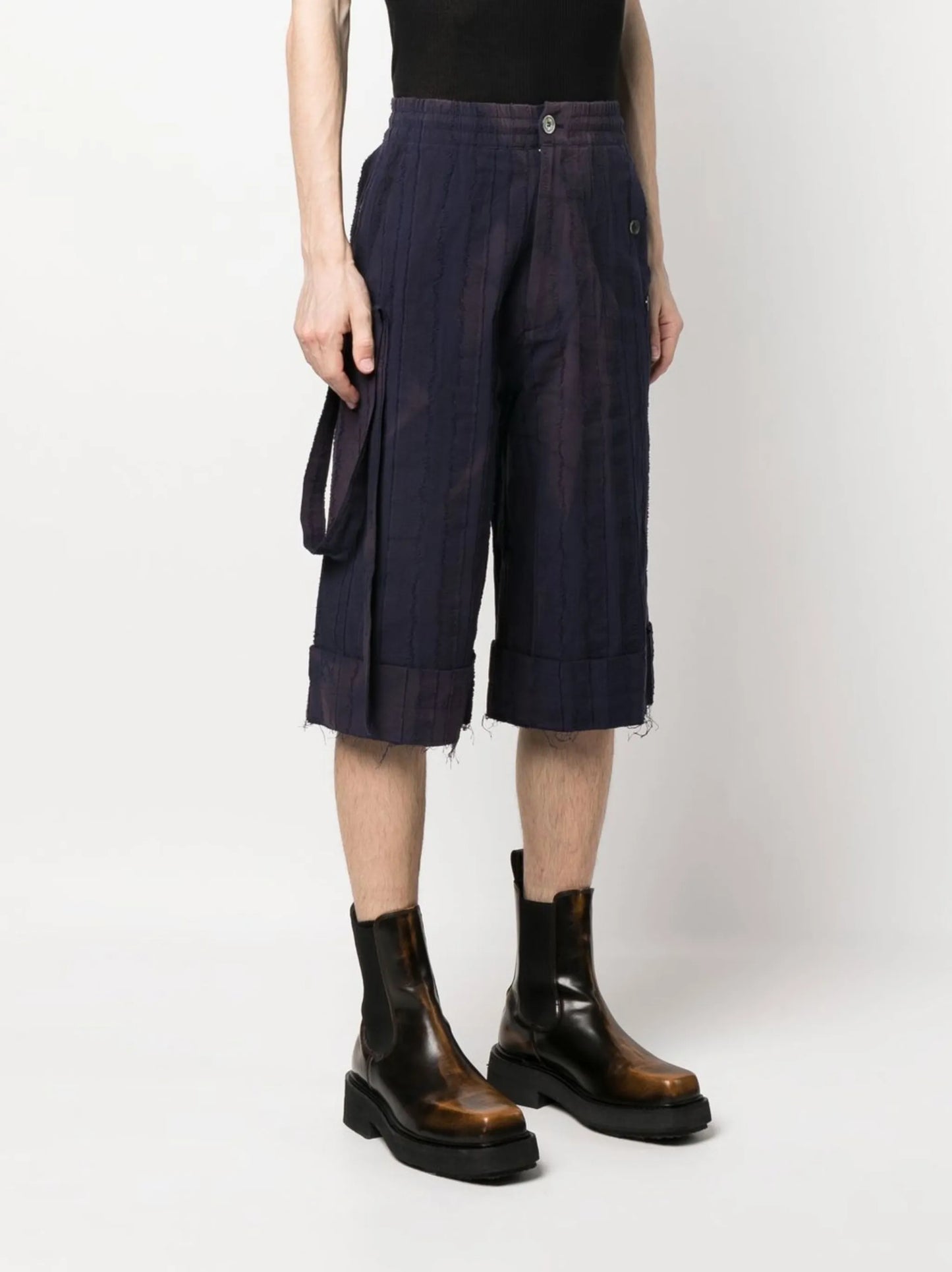 bleached below-knee shorts