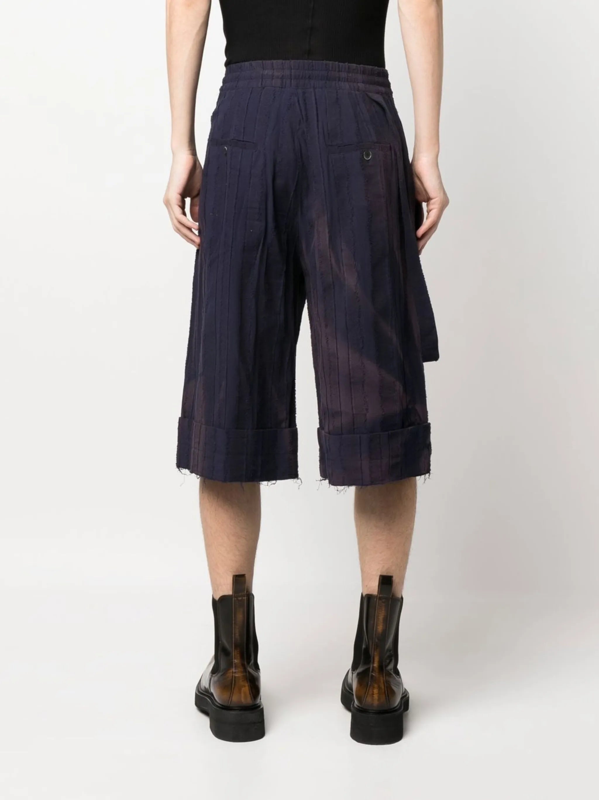 bleached below-knee shorts