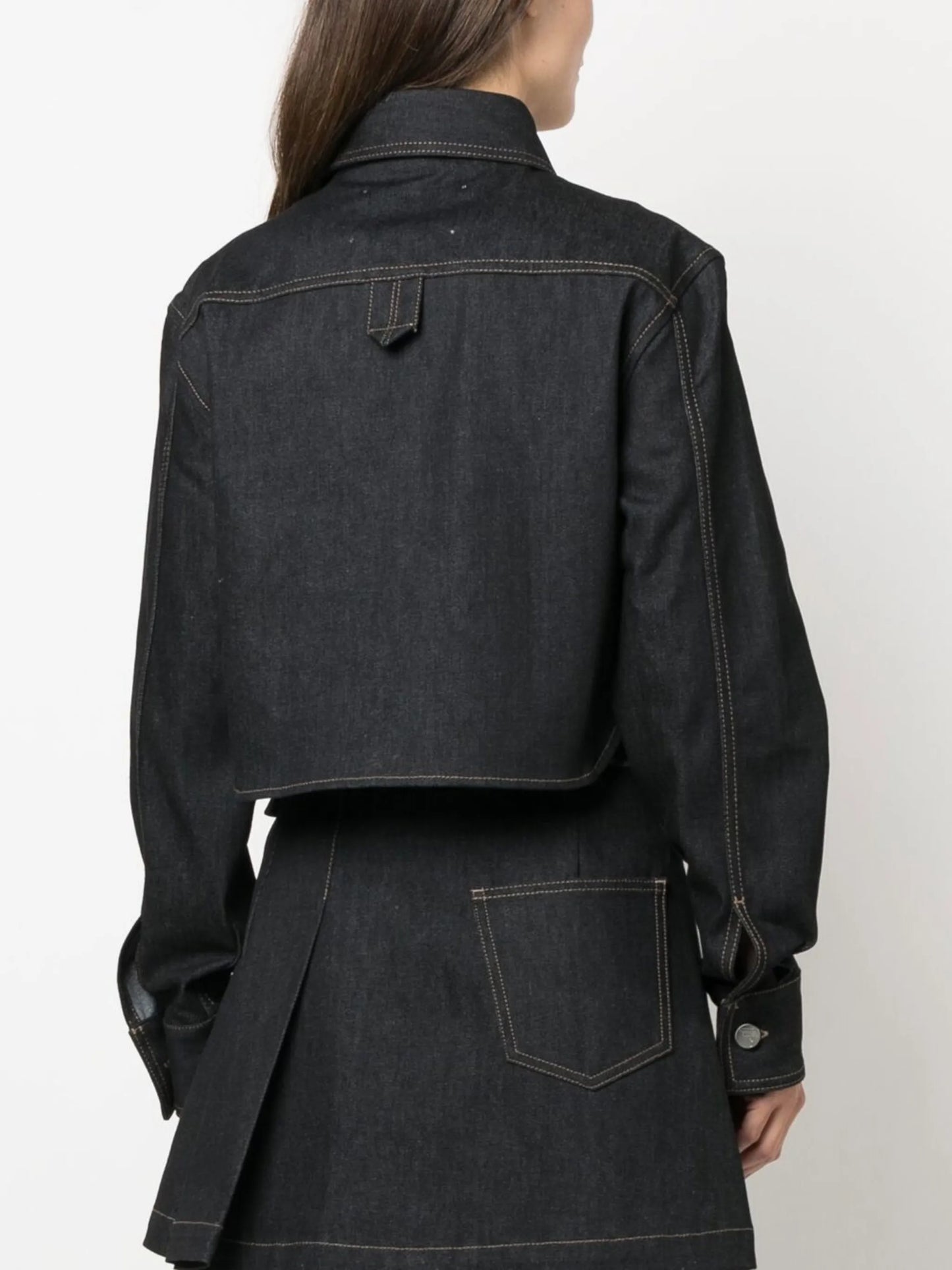 cropped denim shirt
