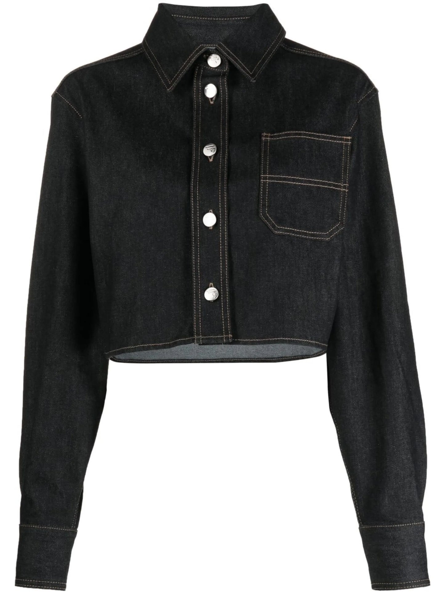 cropped denim shirt