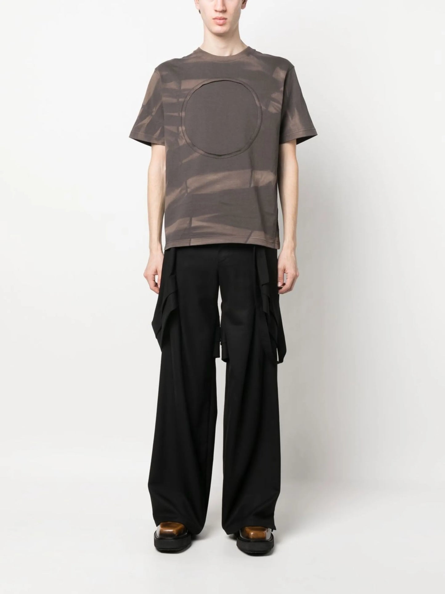 draped-detailing wide-leg trousers
