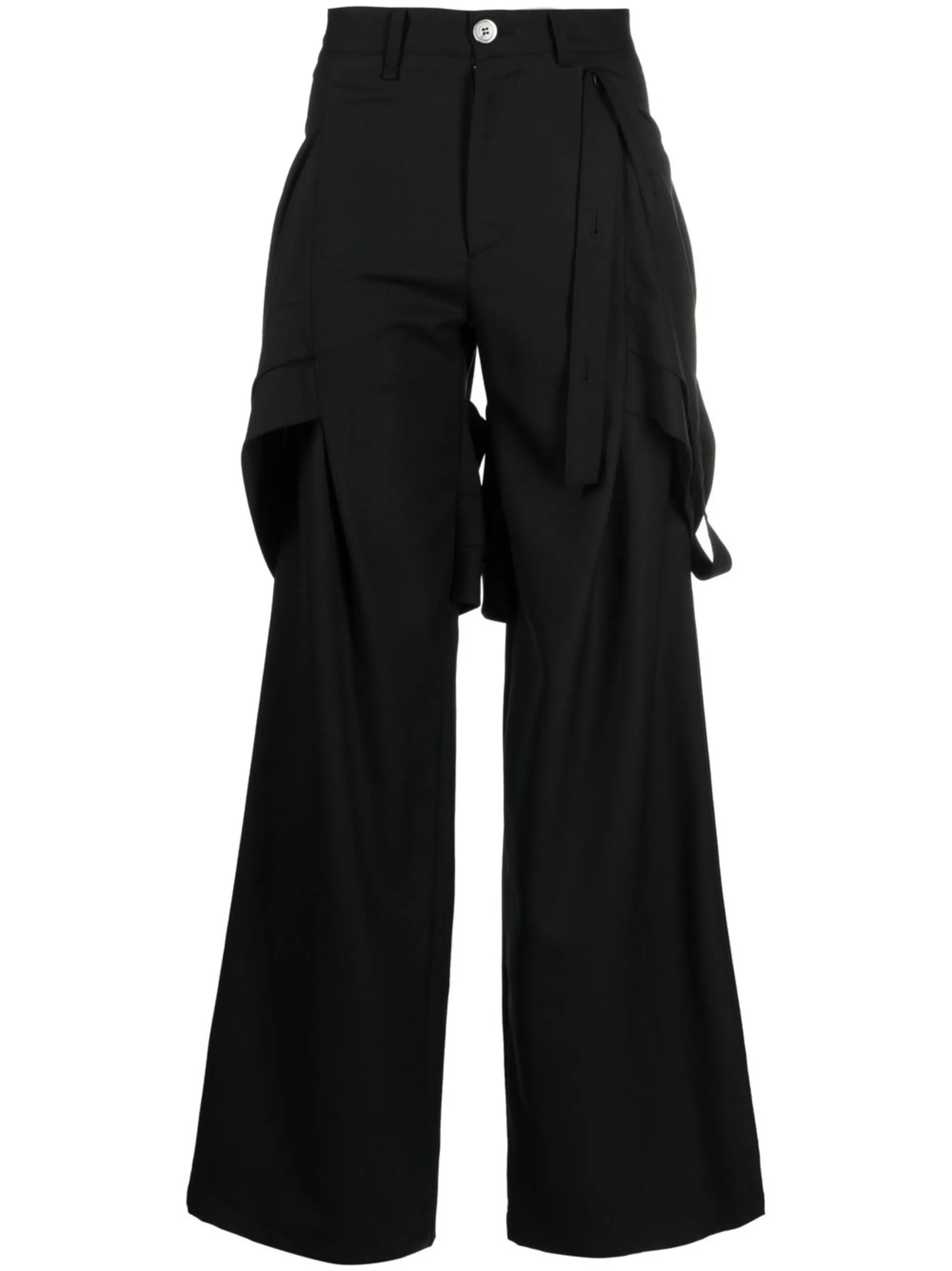 draped-detailing wide-leg trousers