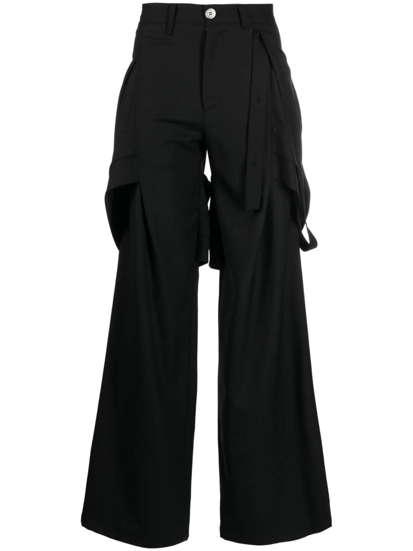 draped-detailing wide-leg trousers
