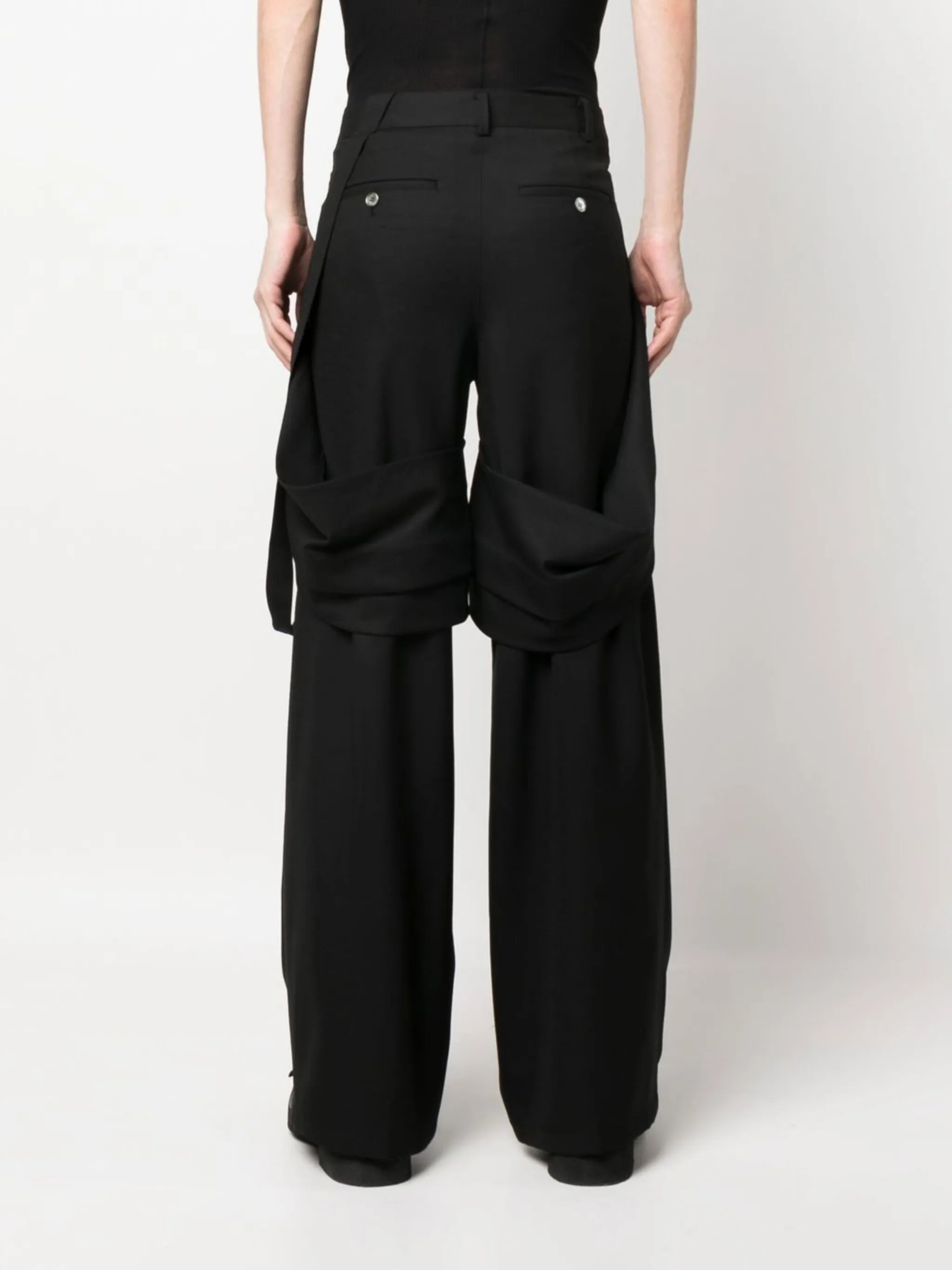 draped-detailing wide-leg trousers