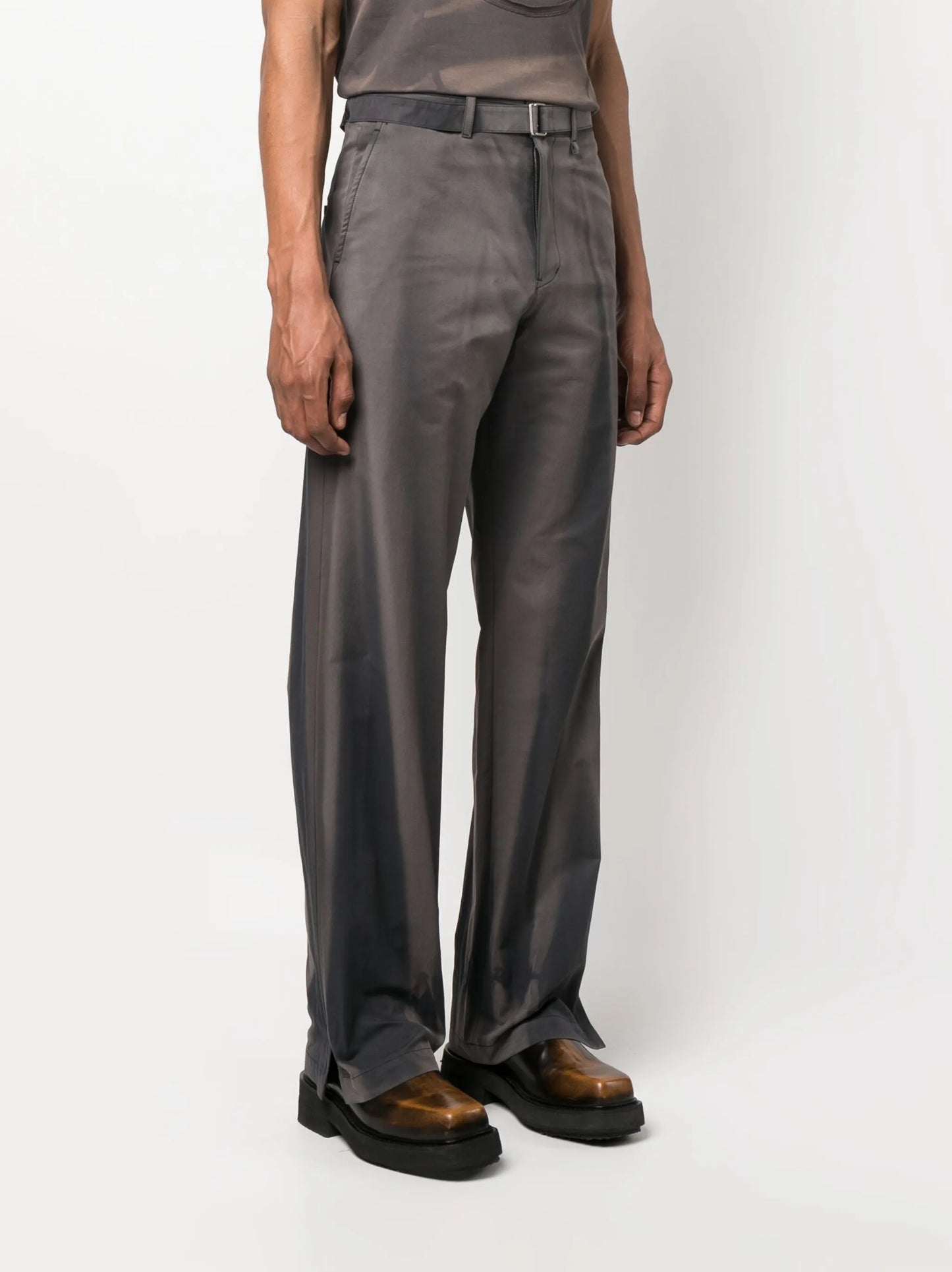 sun-bleached straight trousers