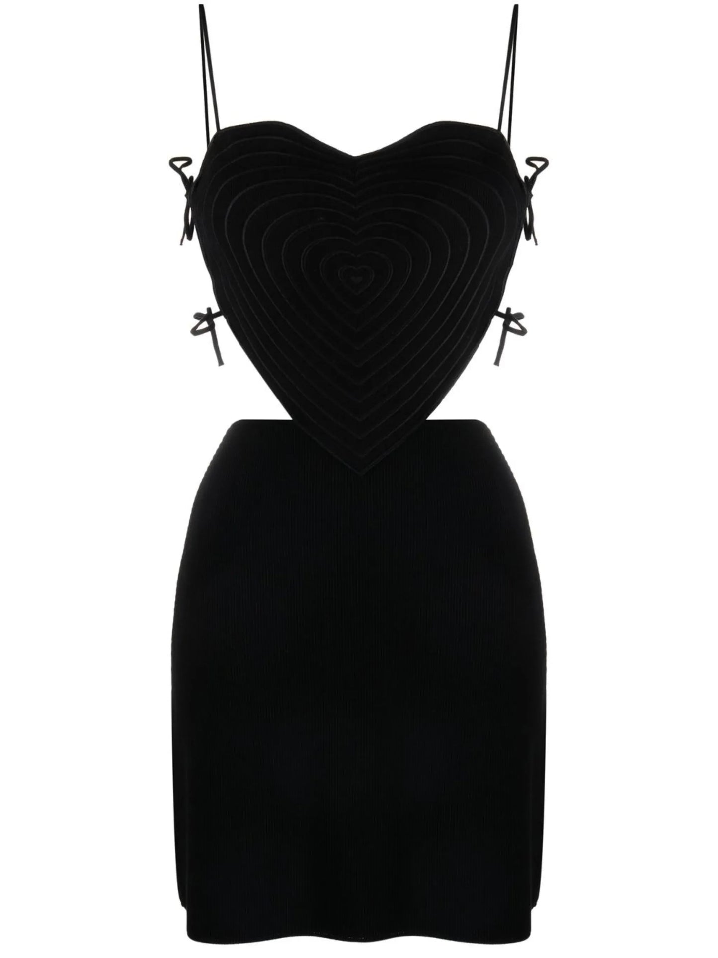 Black Cut Out Ribbed Mini Dress