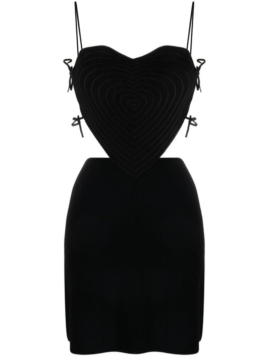 Black Cut Out Ribbed Mini Dress