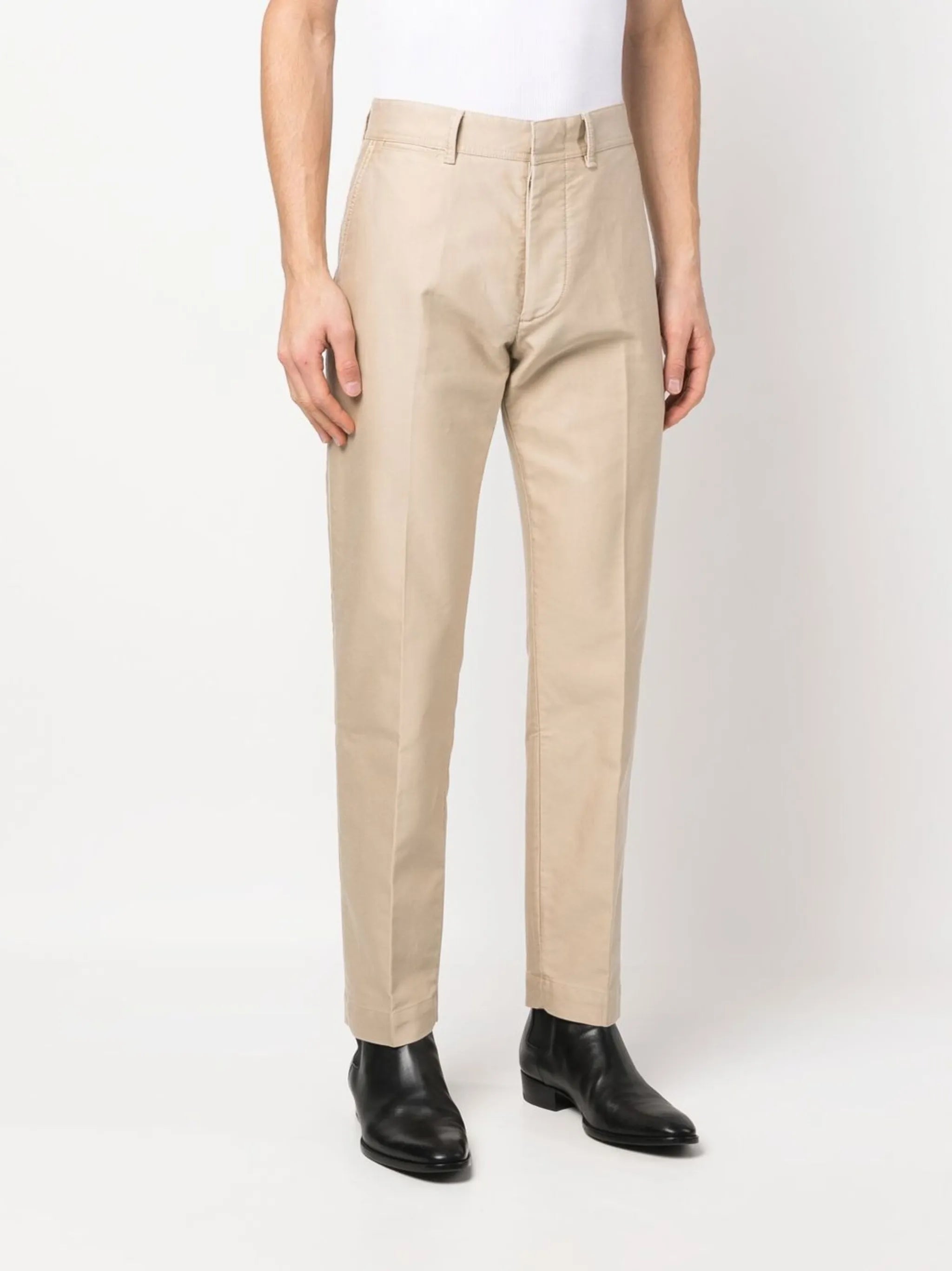 tapered cotton trousers