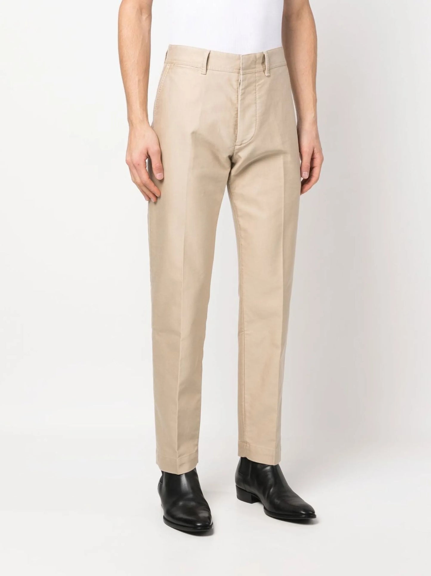 tapered cotton trousers