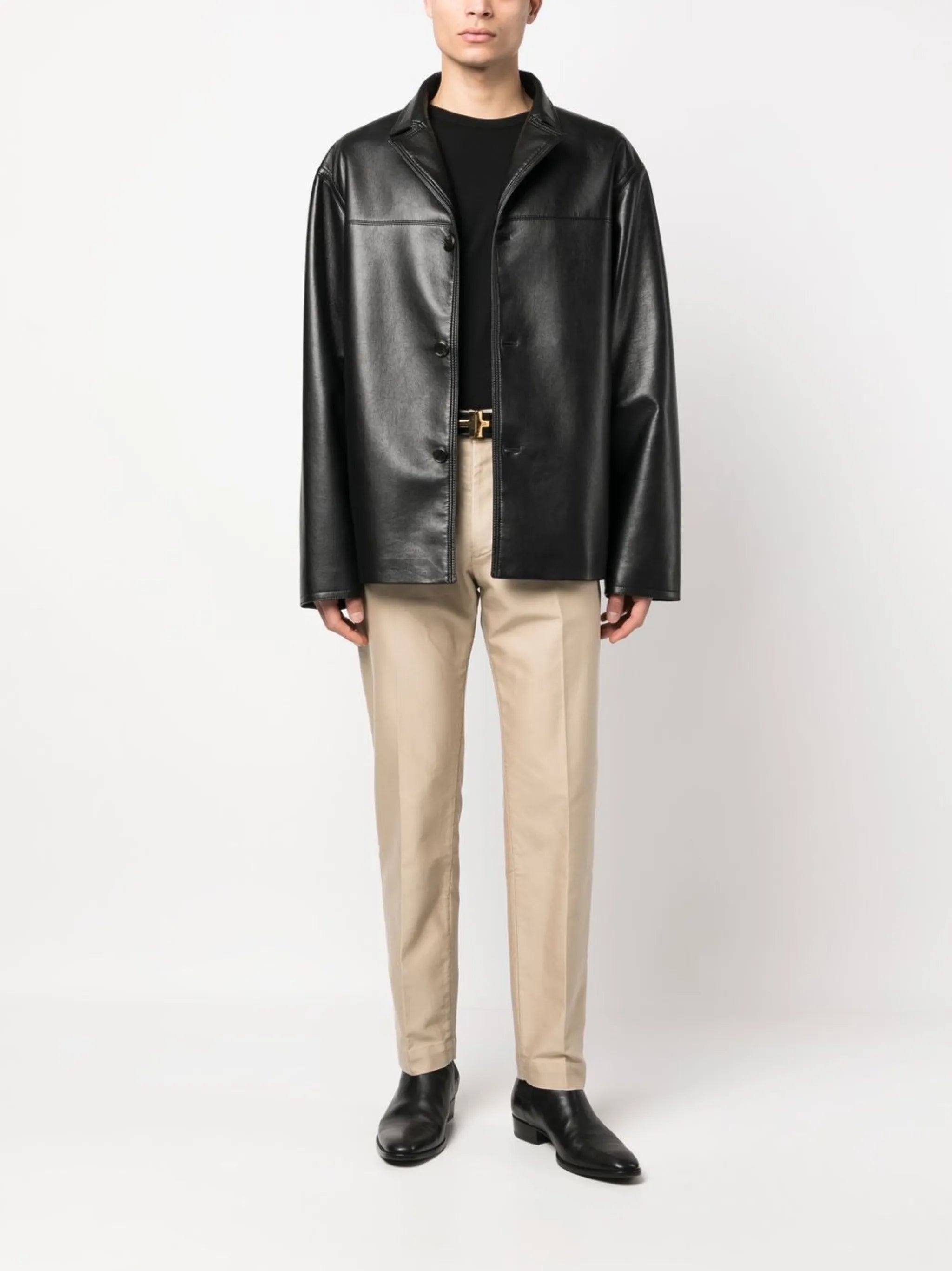 tapered cotton trousers
