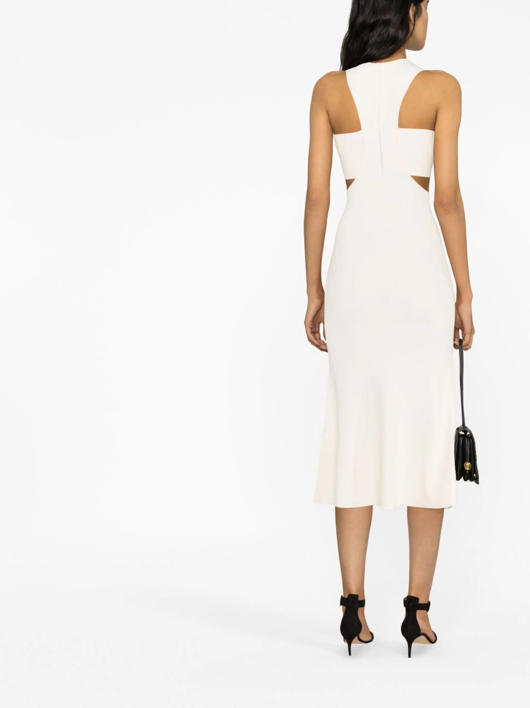 Slashed Harness rib-knit dress