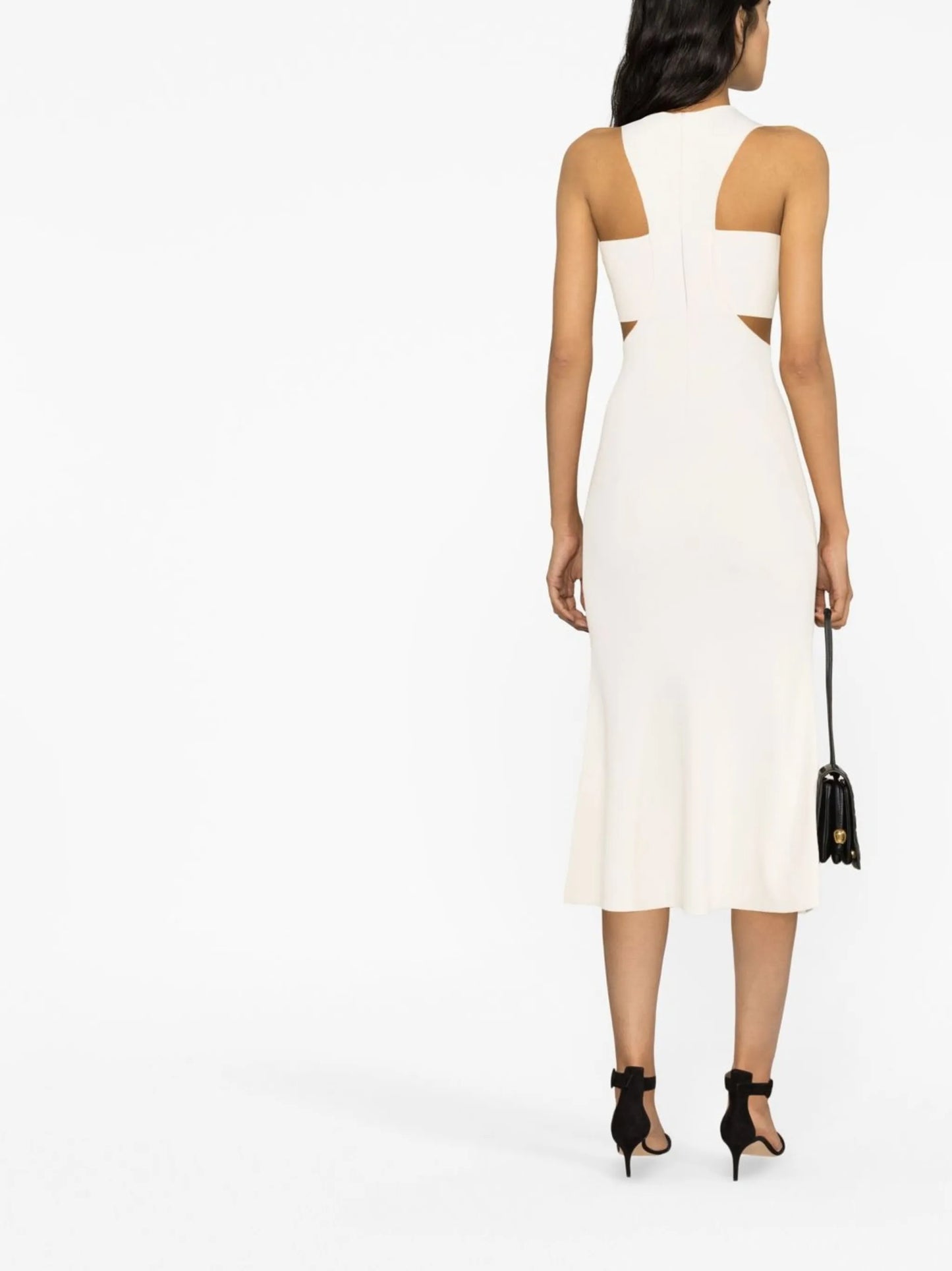 Slashed Harness rib-knit dress