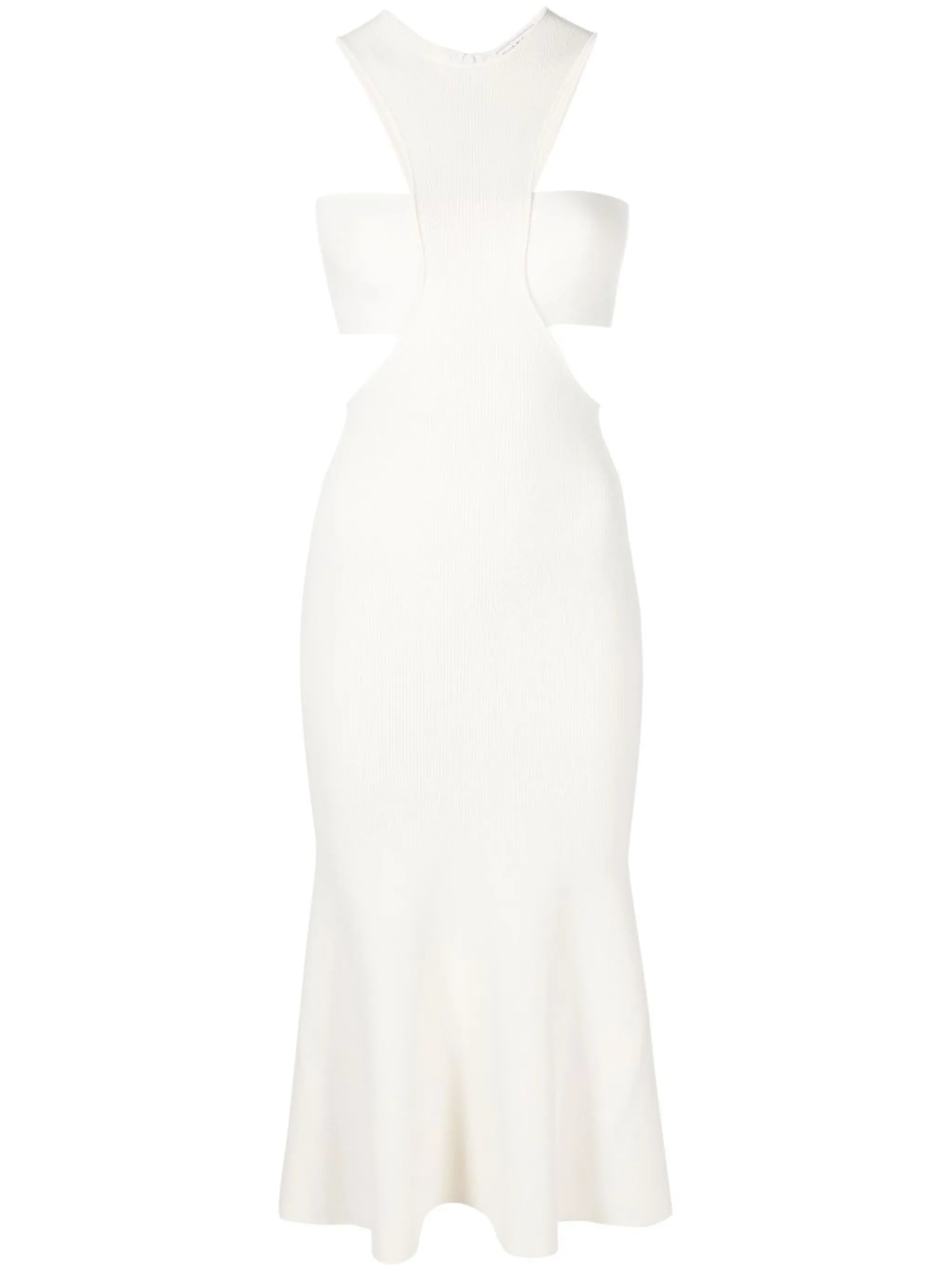 Slashed Harness rib-knit dress