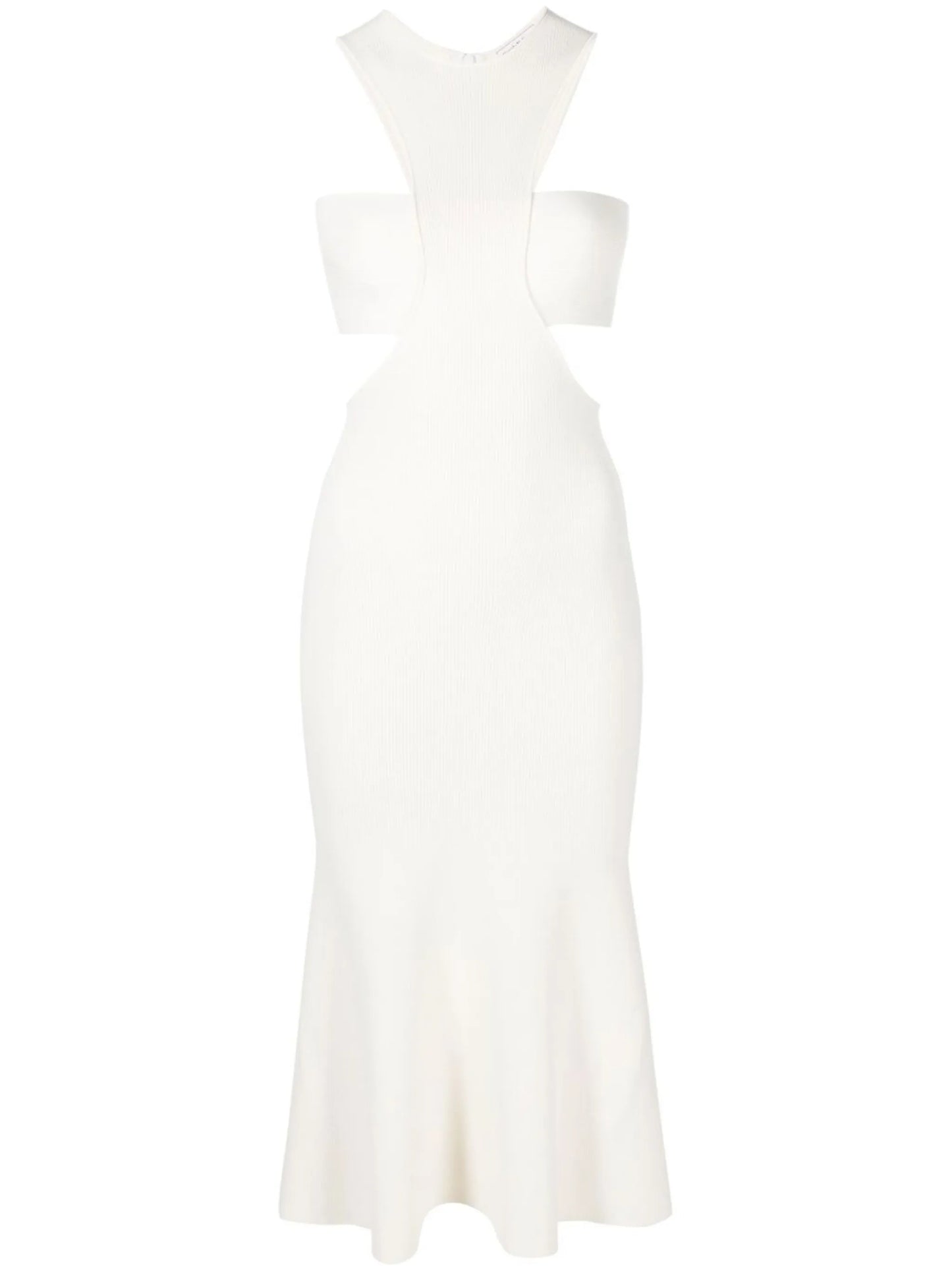 Slashed Harness rib-knit dress