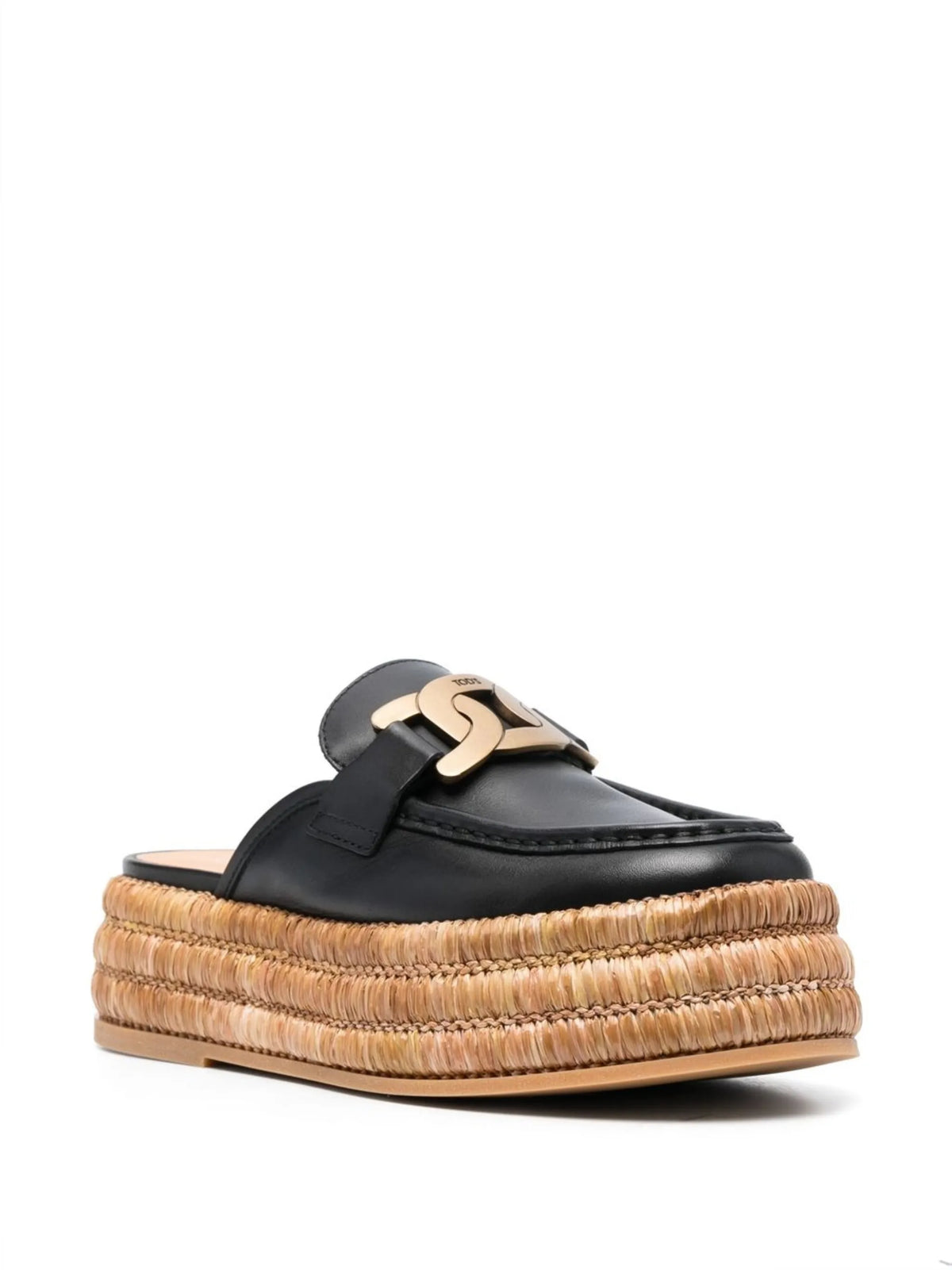 logo-plaque leather espadrilles