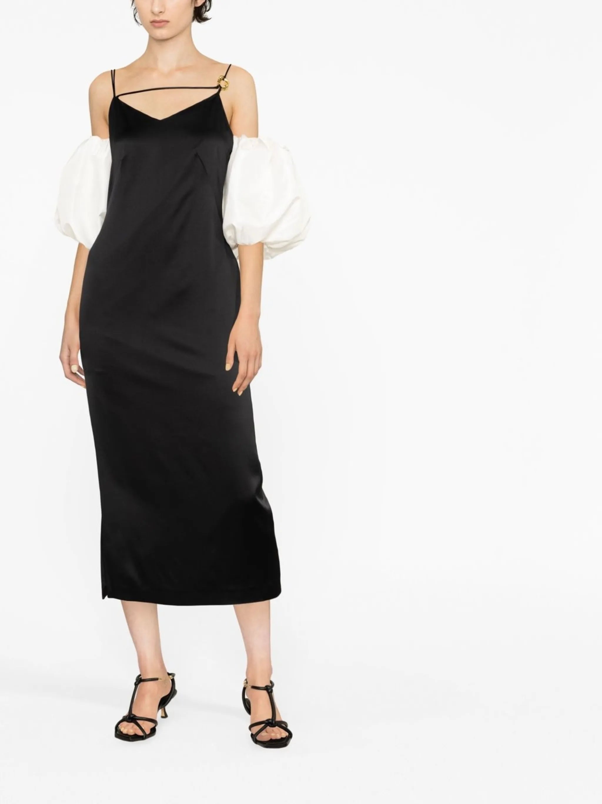 Stevie puff-sleeve midi dress