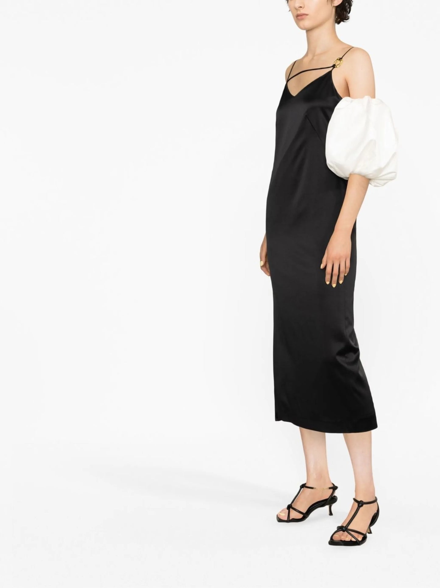 Stevie puff-sleeve midi dress