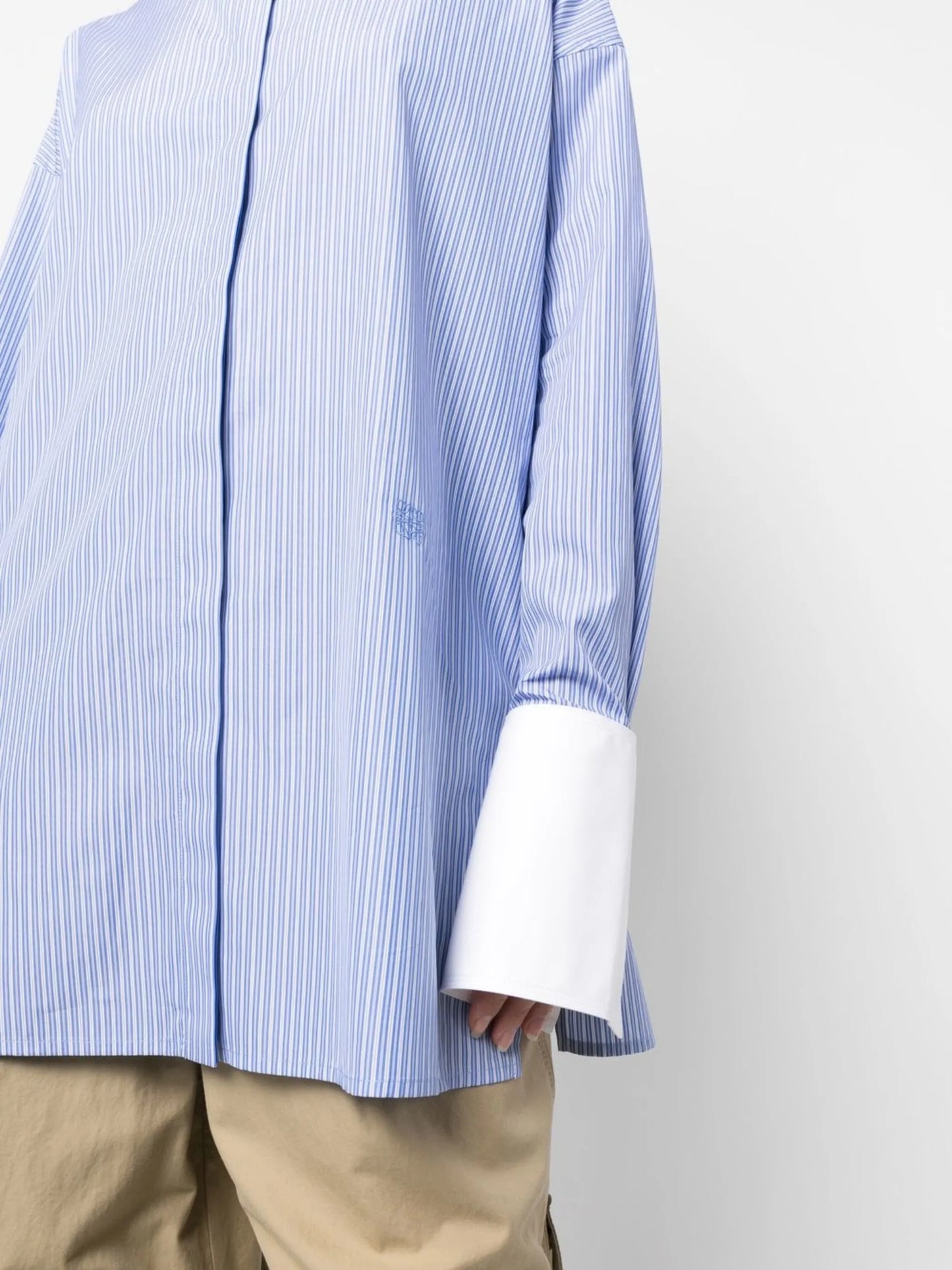 contrast-cuff oversize shirt