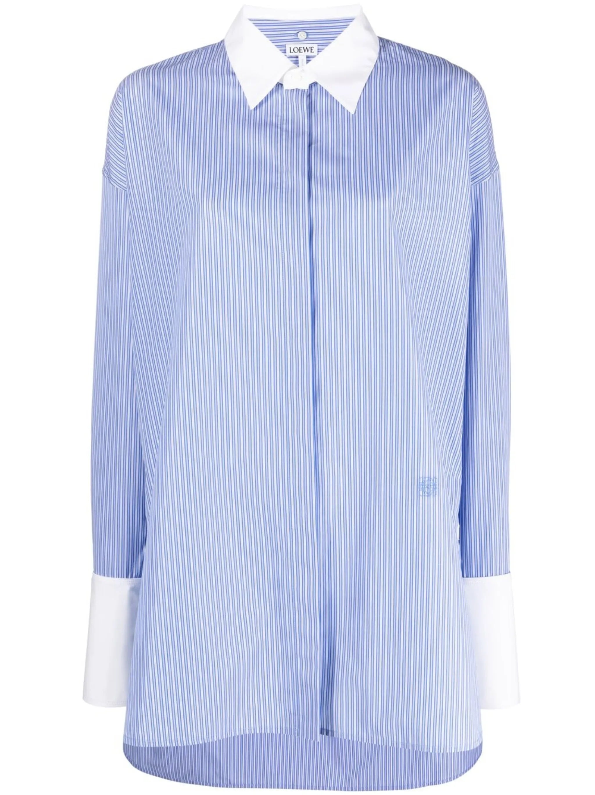 contrast-cuff oversize shirt