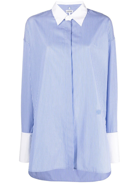 contrast-cuff oversize shirt