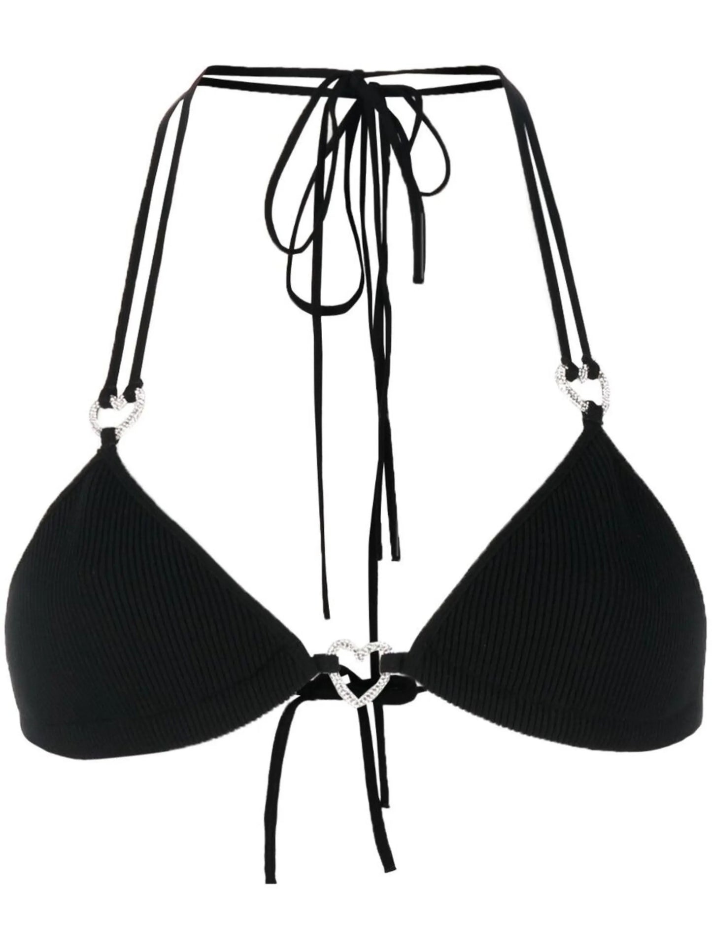 heart-motif ribbed bikini