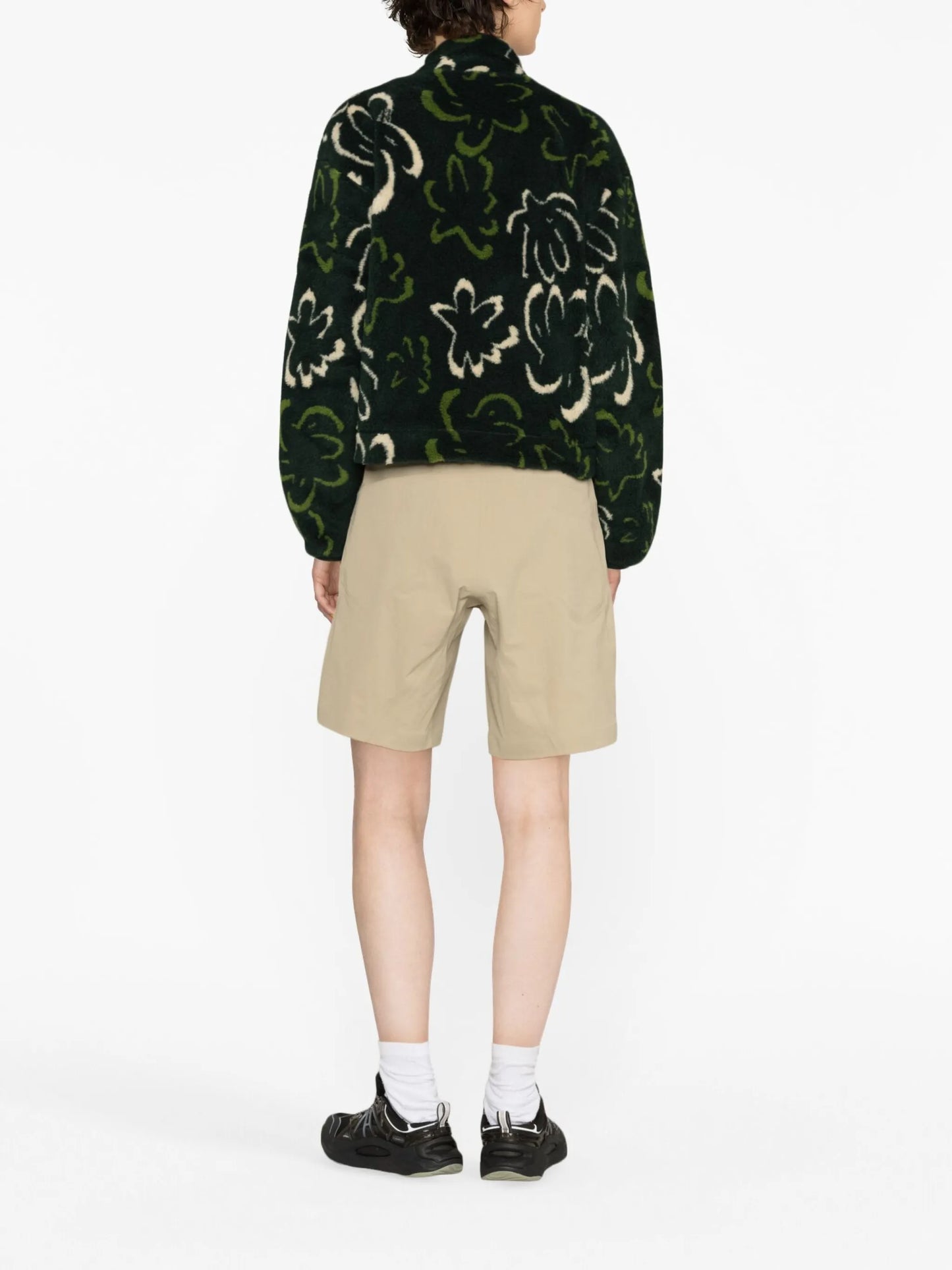 Bloom-pattern fleece jacket
