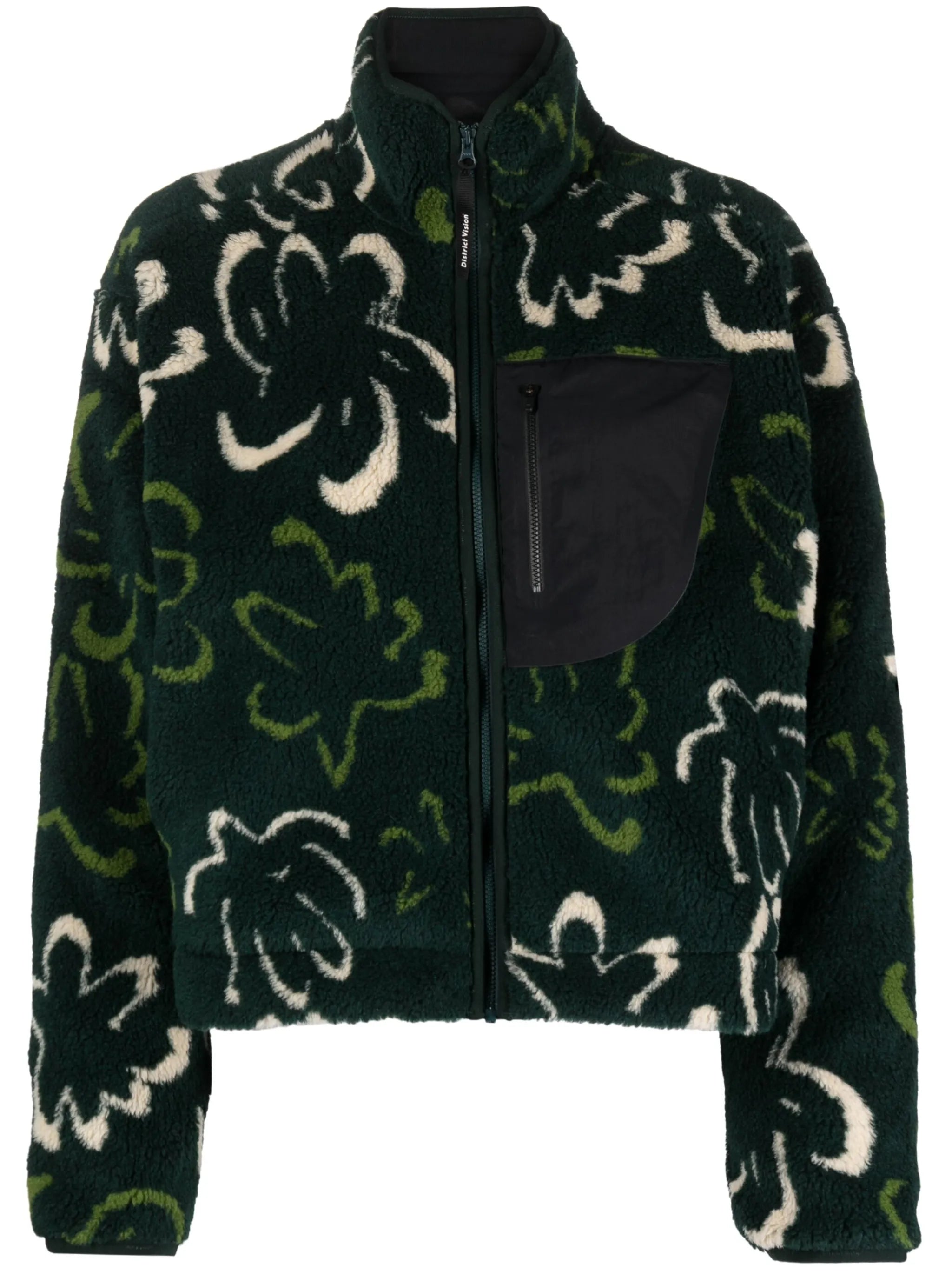 Bloom-pattern fleece jacket