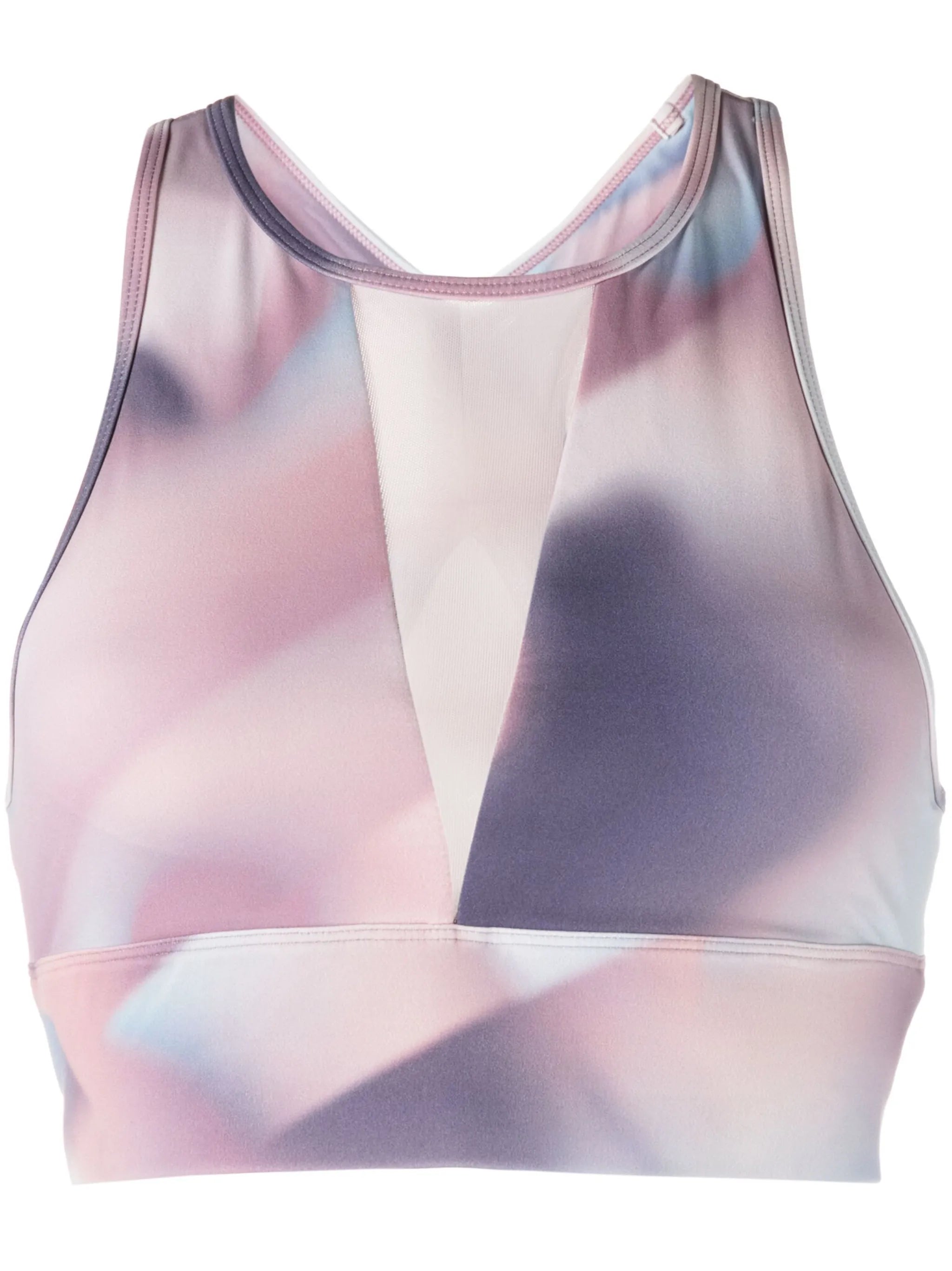 gradient-effect mesh-panel sports bra