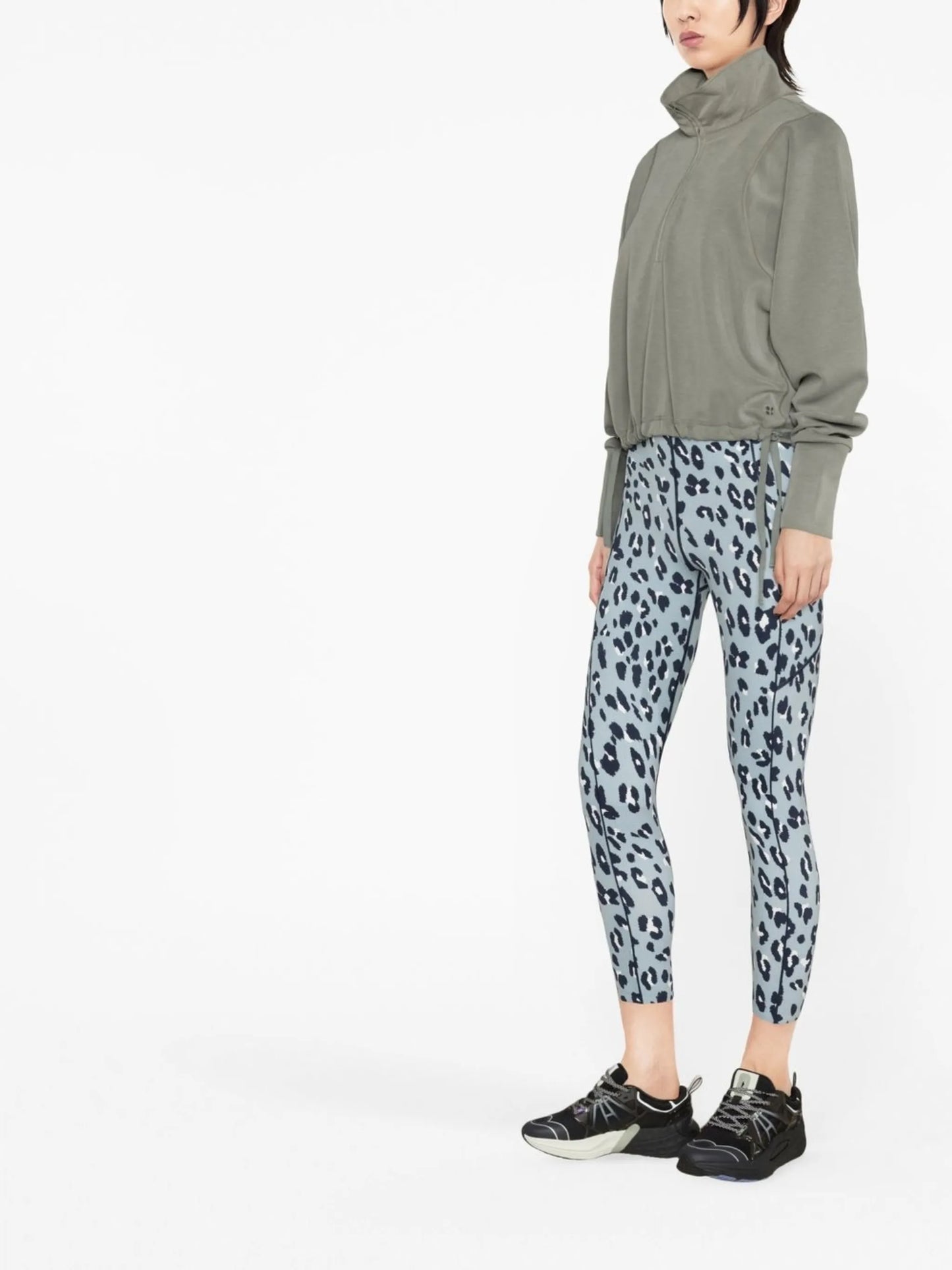 half-zip high-neck sweatshirt