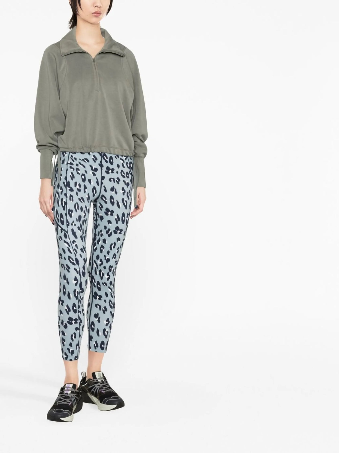half-zip high-neck sweatshirt