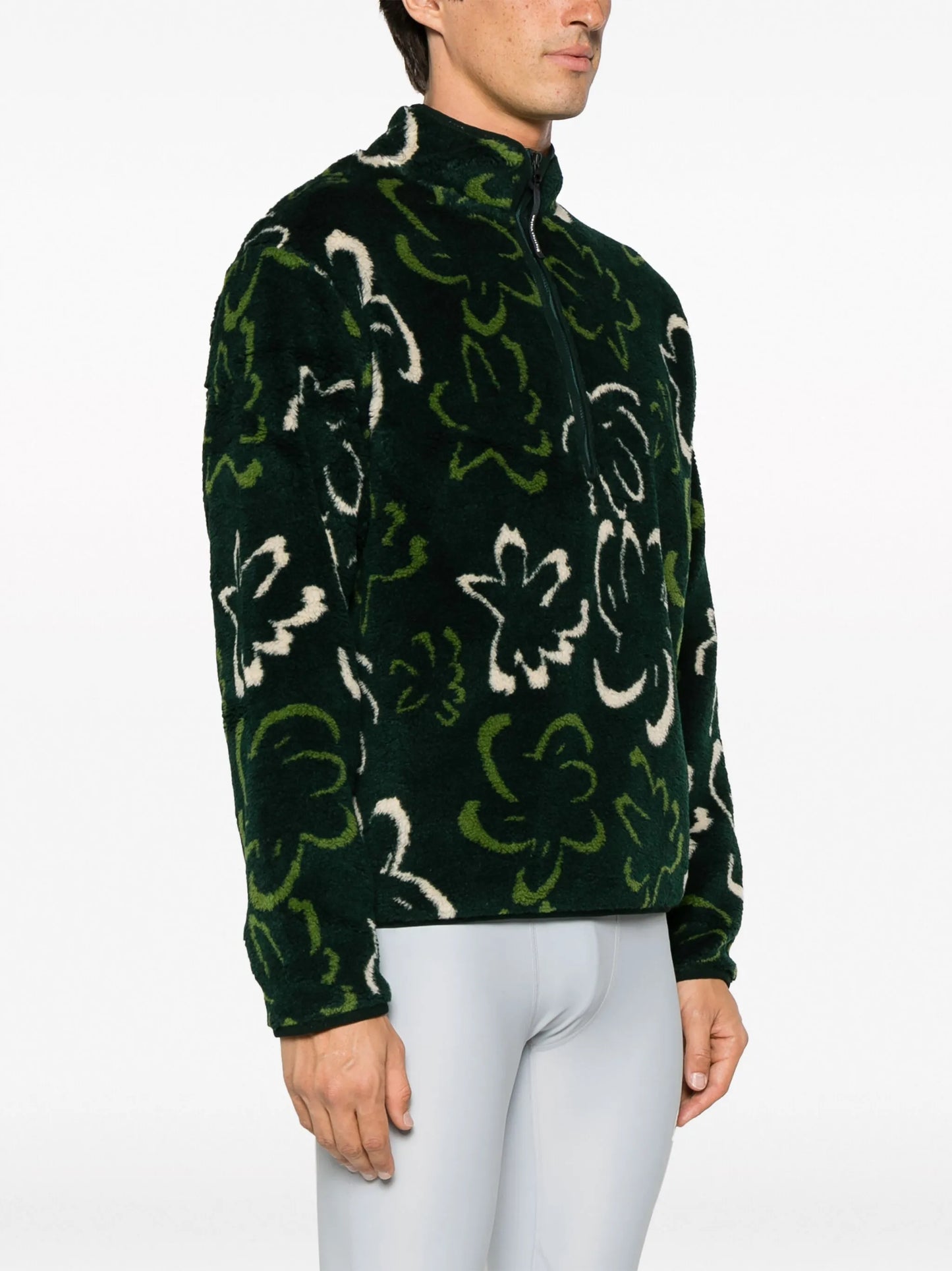 half-zip shearling jacket