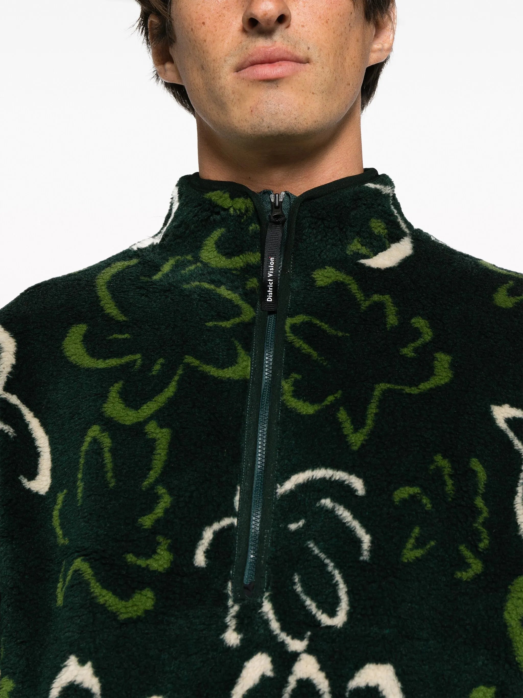 half-zip shearling jacket
