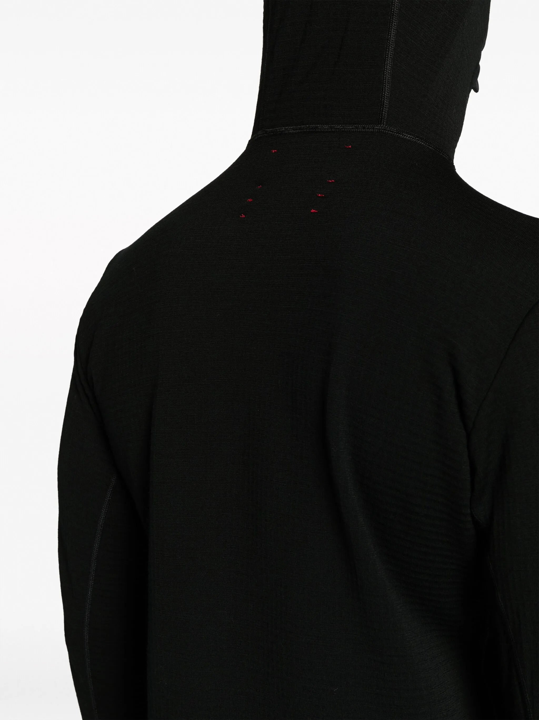 grid-fleece wool hoodie