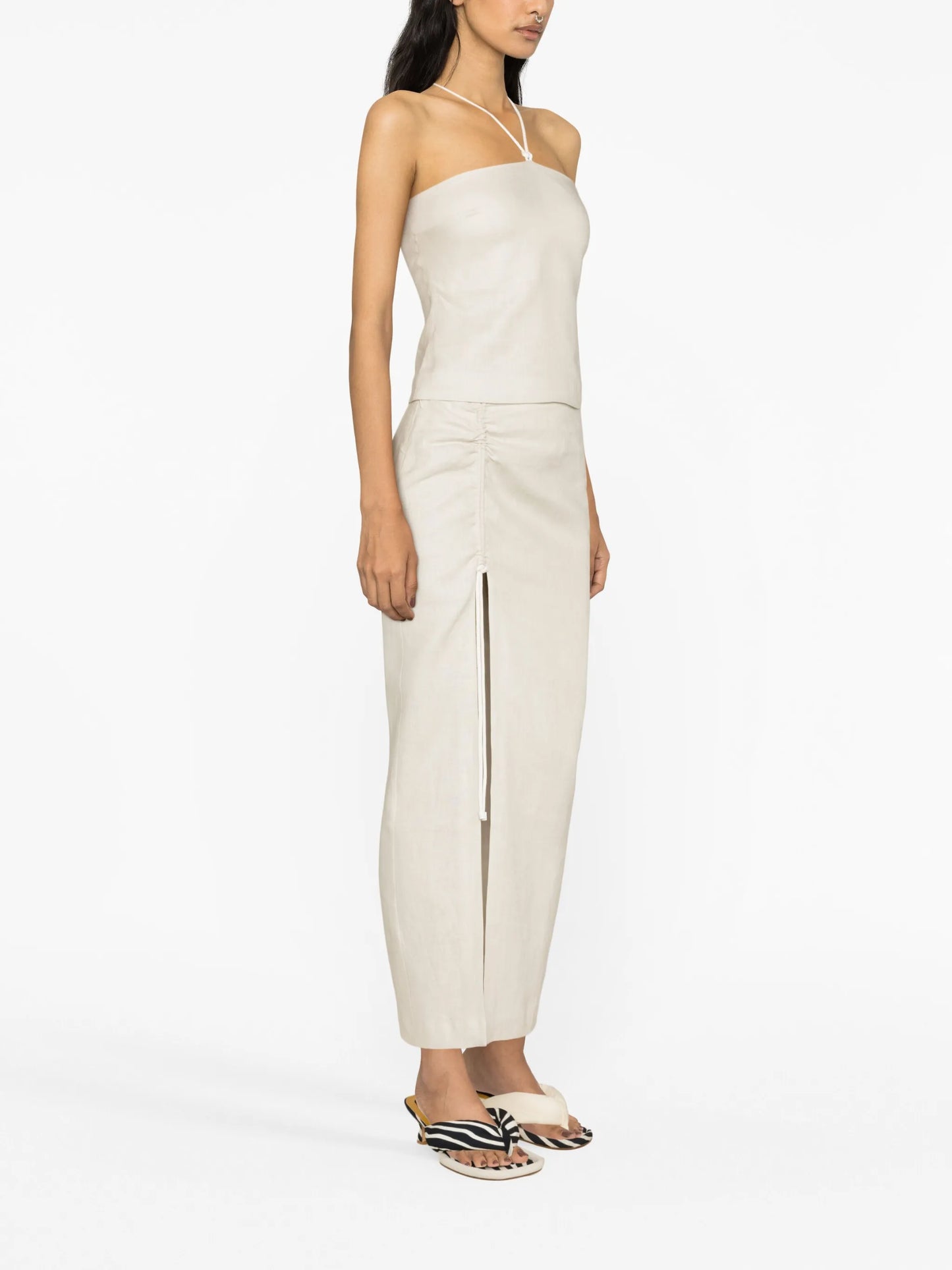 halterneck linen top