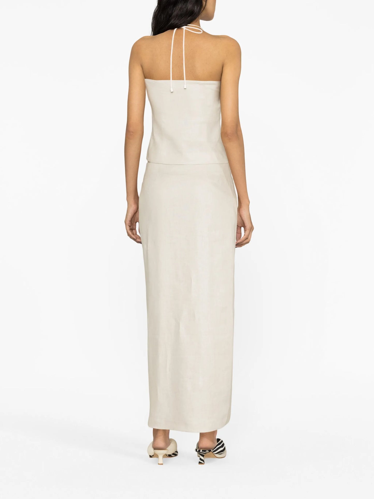 halterneck linen top