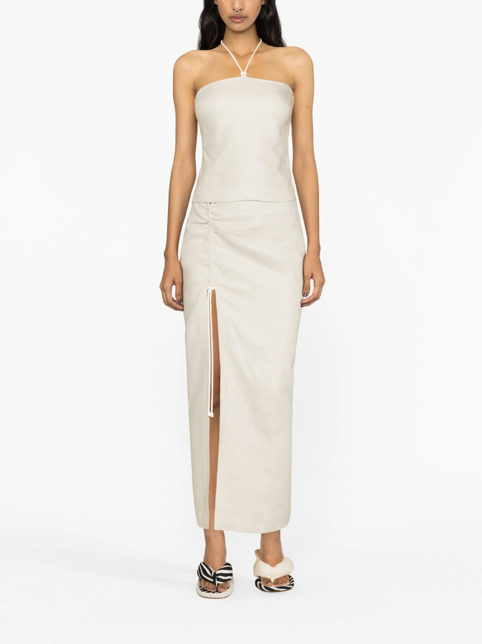 halterneck linen top
