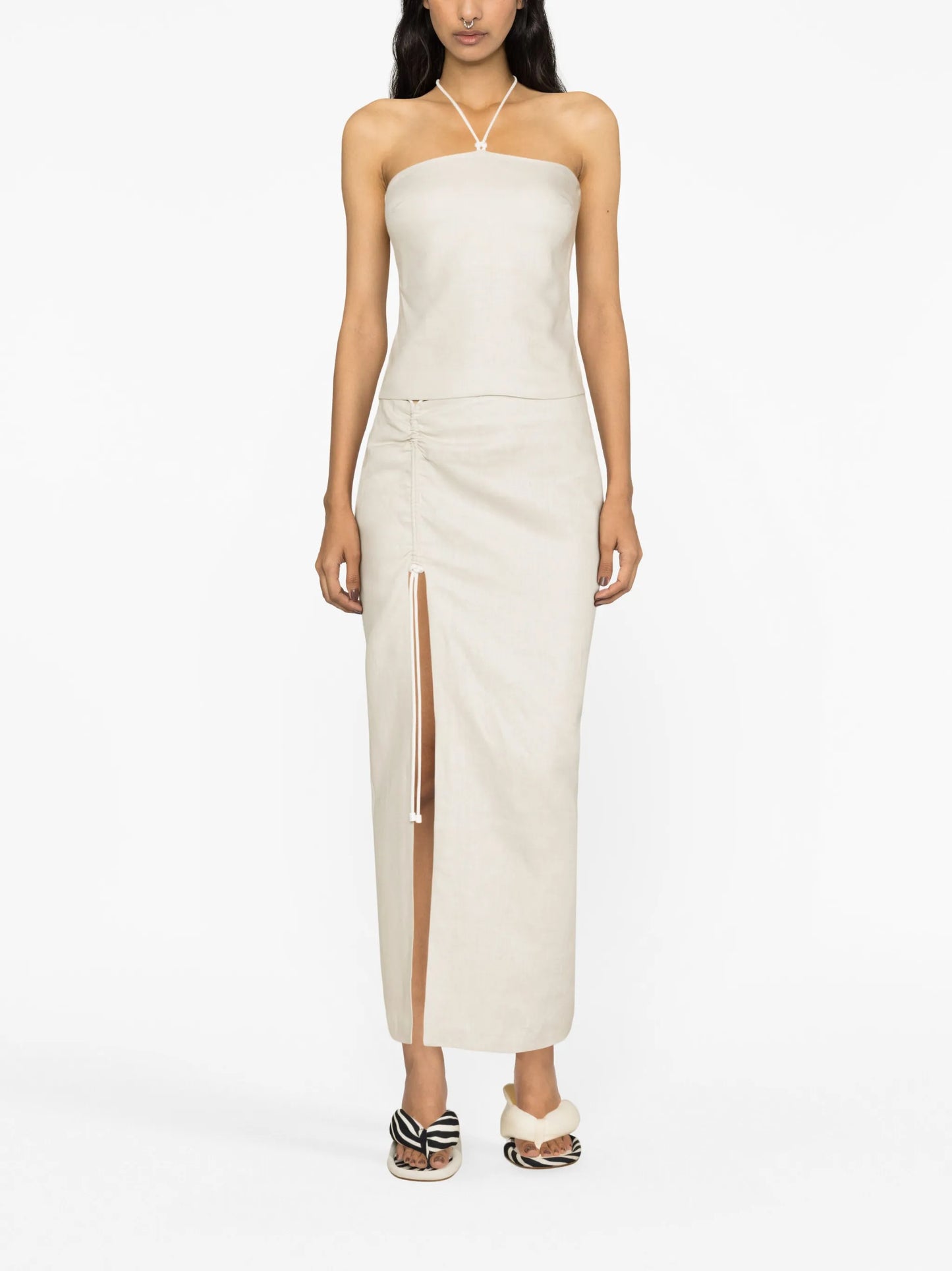 halterneck linen top