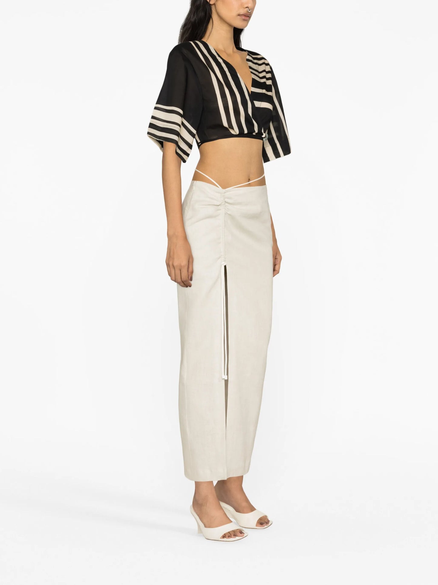 D'orsay linen maxi skirt