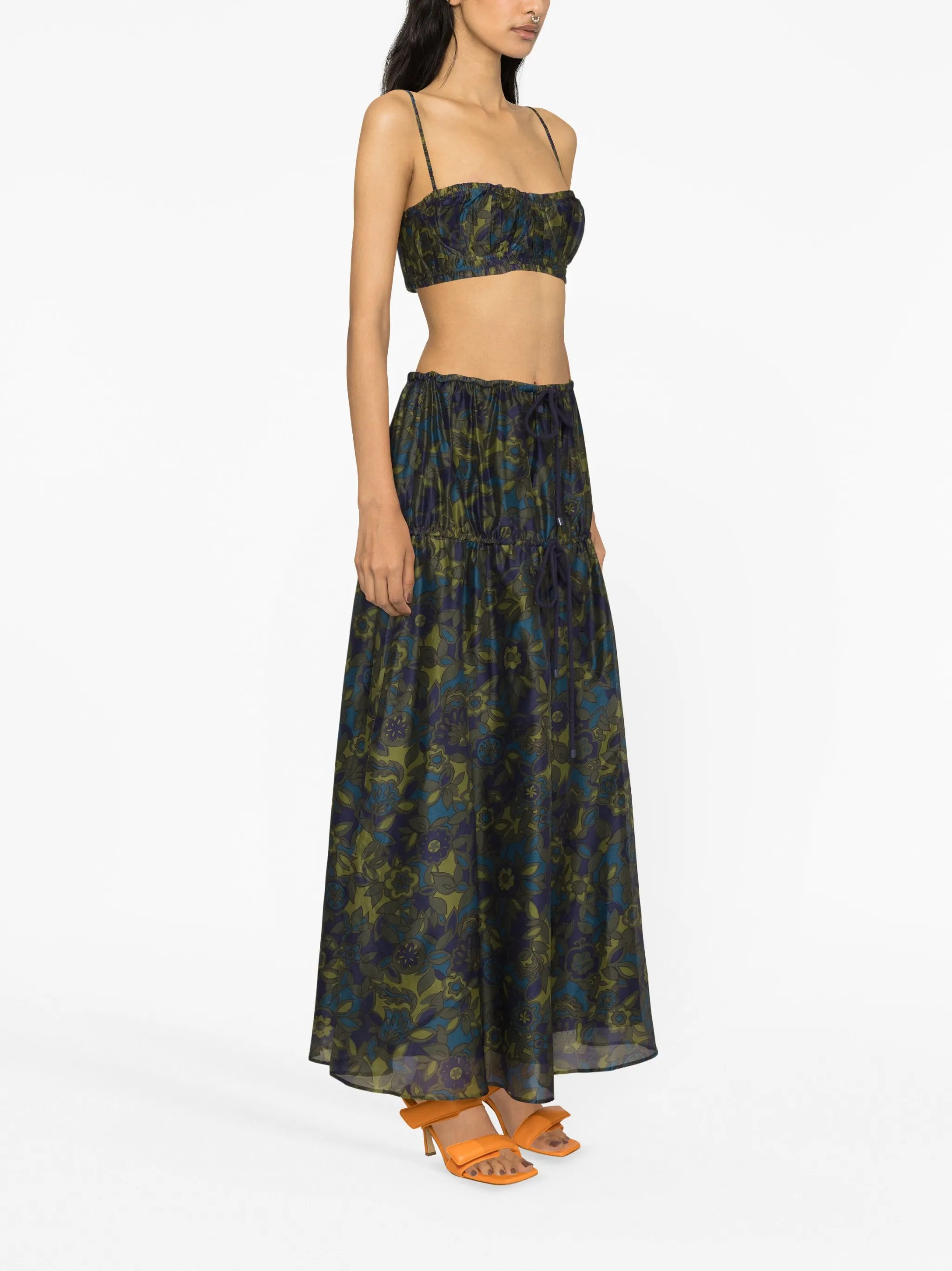 Valerio floral-print maxi skirt