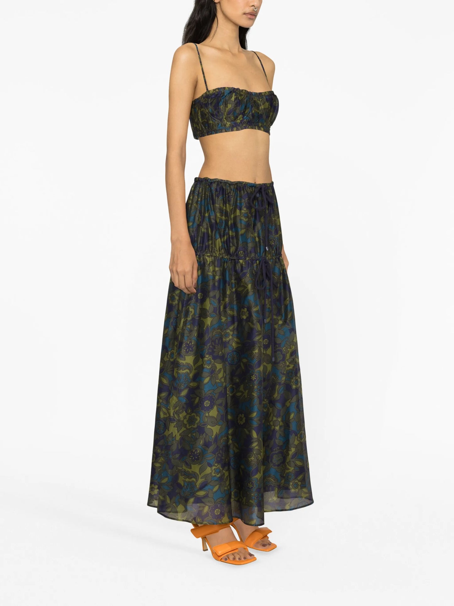 Valerio floral-print maxi skirt
