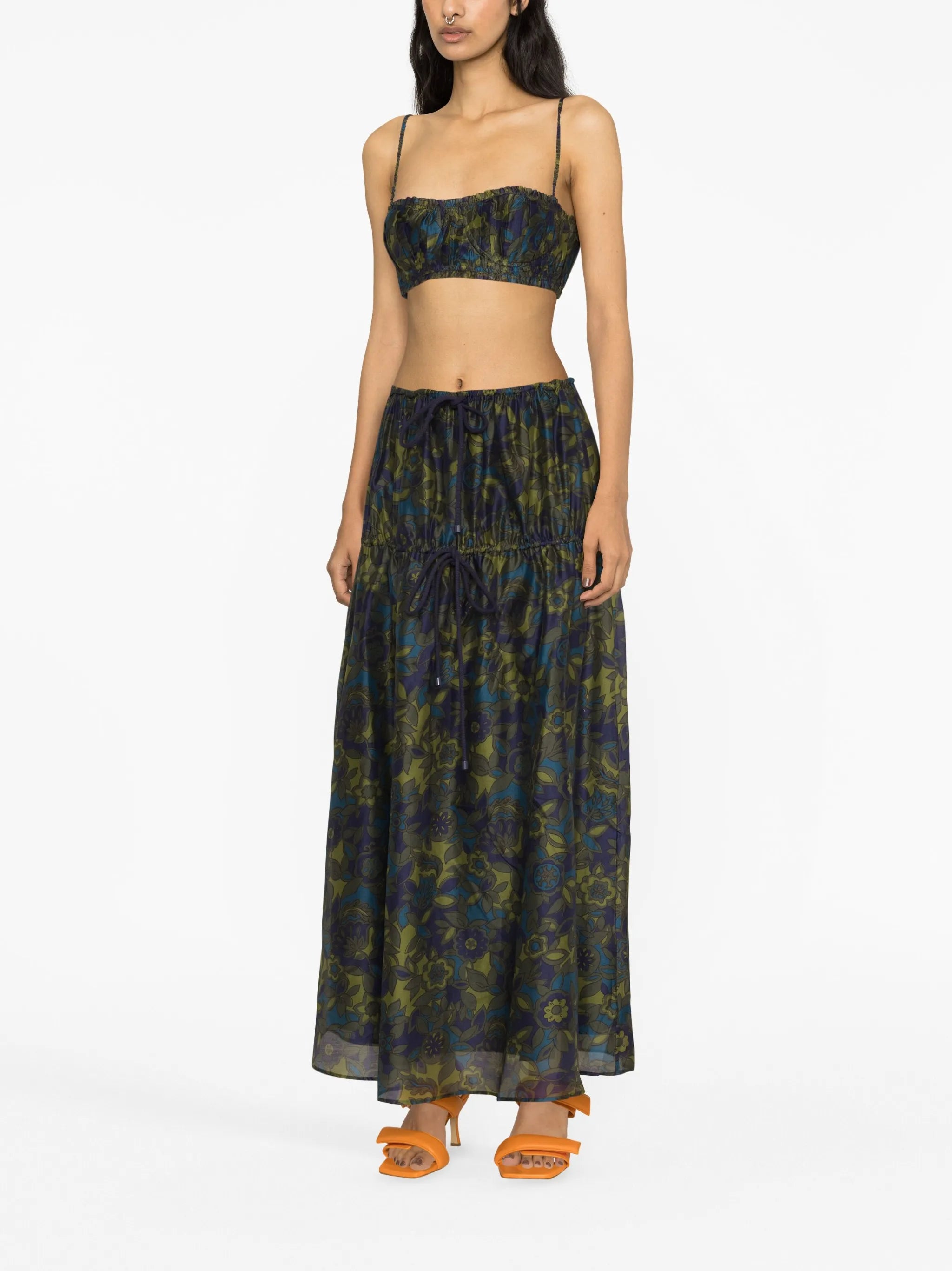 Valerio floral-print maxi skirt