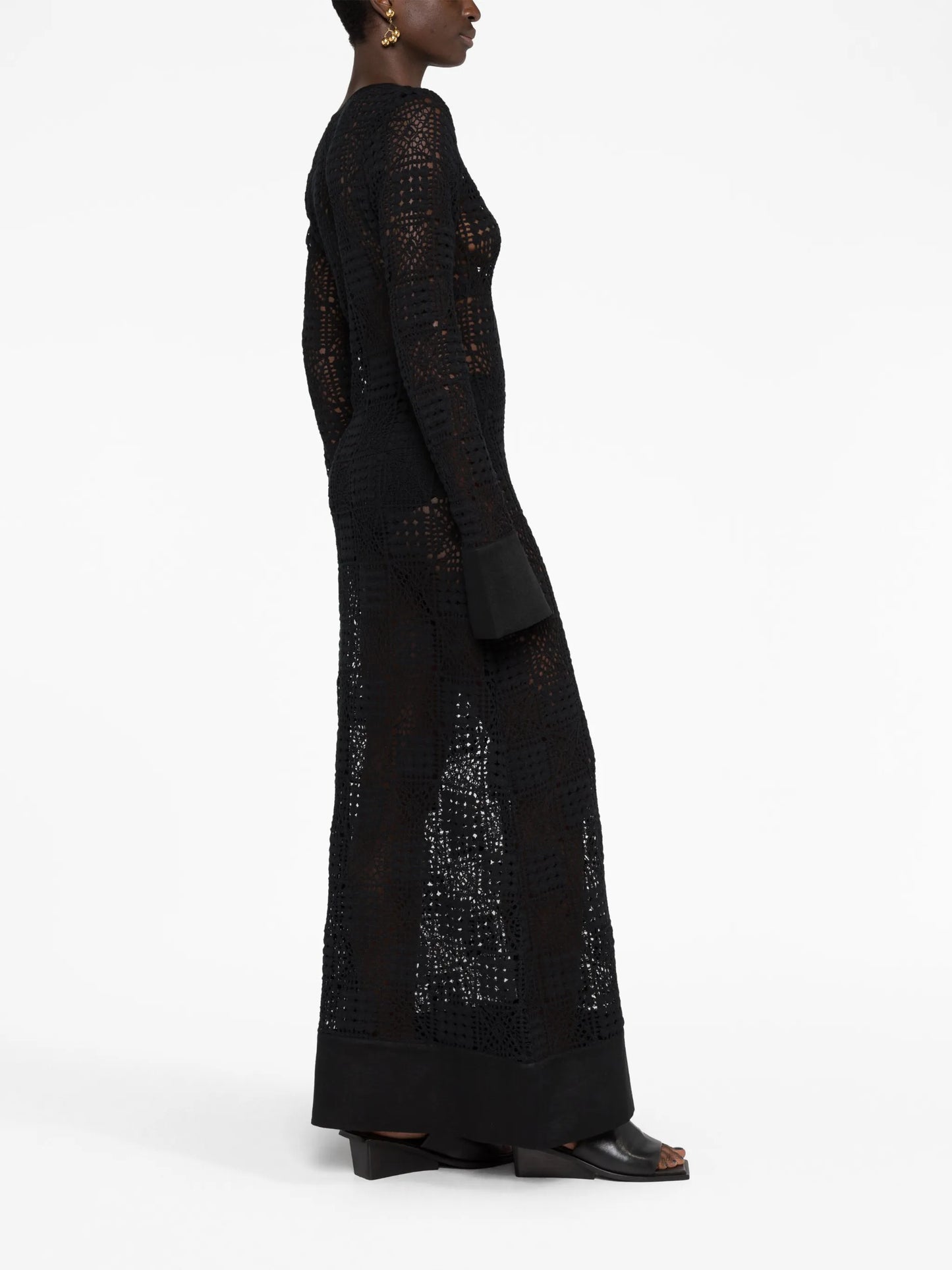Rayure crochet maxi dress