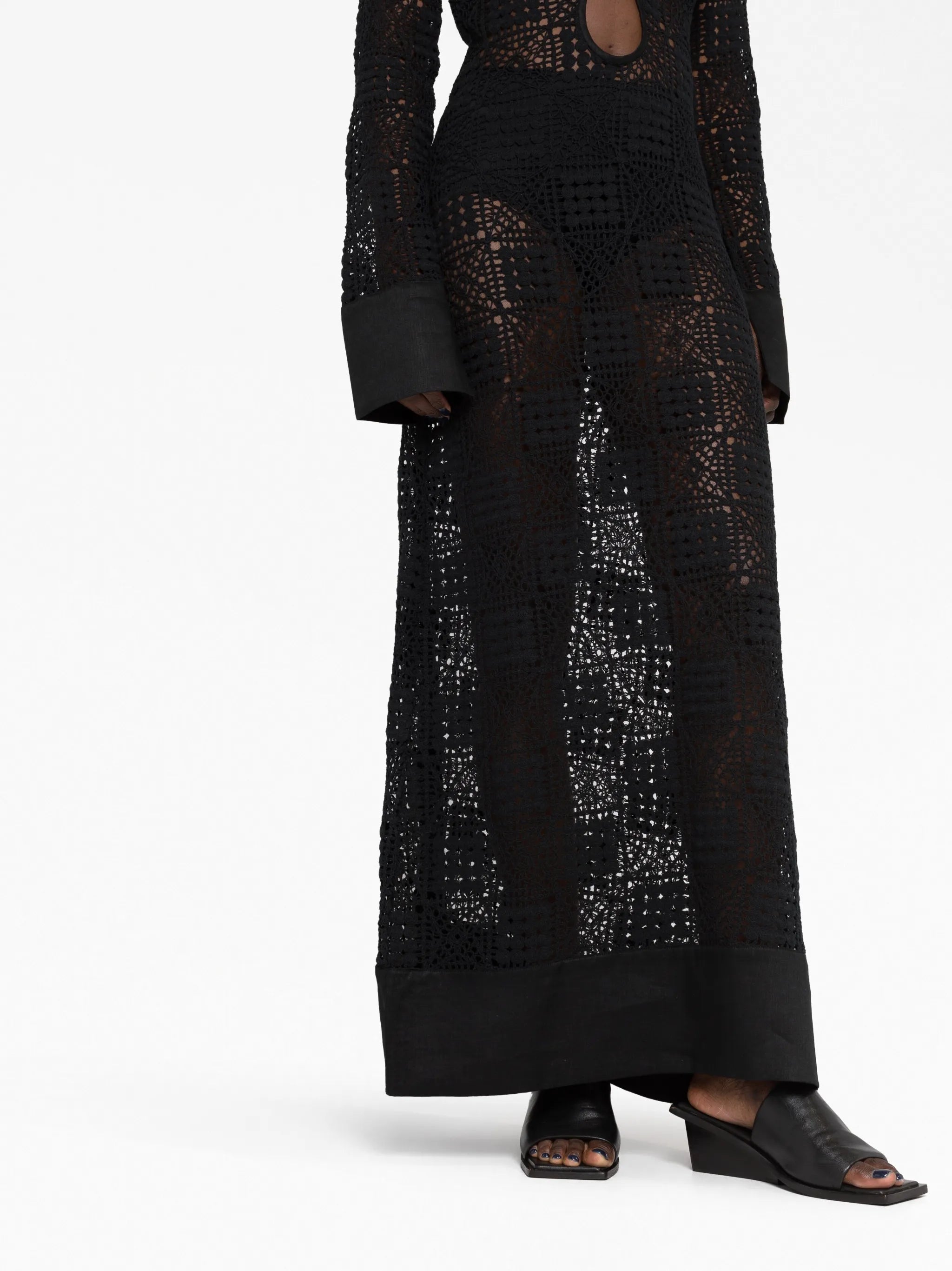 Rayure crochet maxi dress