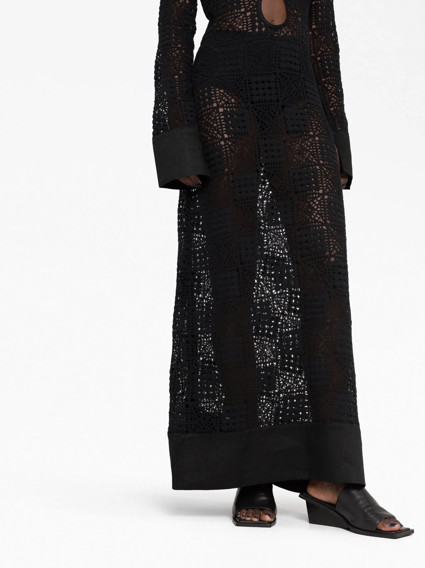 Rayure crochet maxi dress