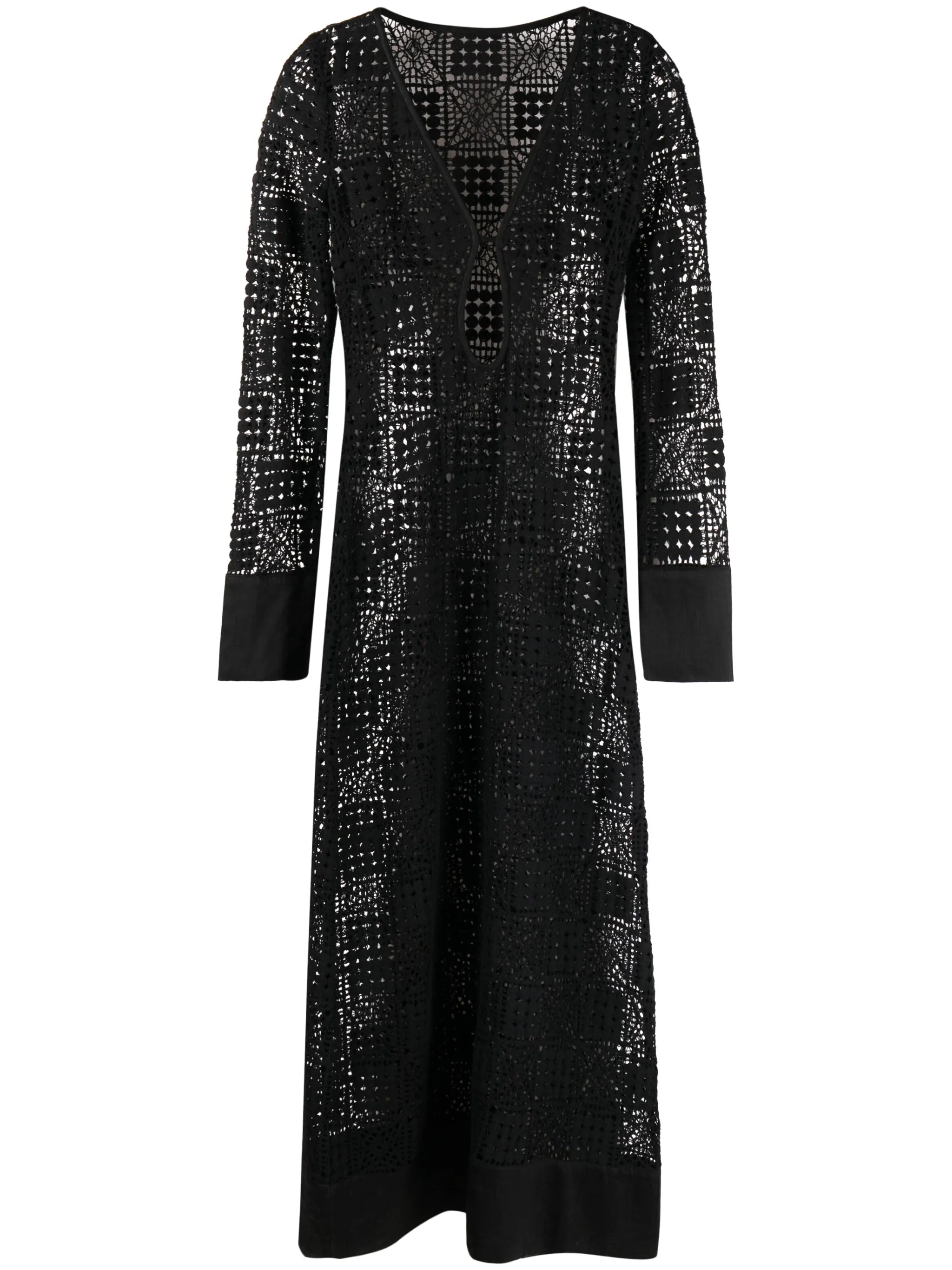 Rayure crochet maxi dress