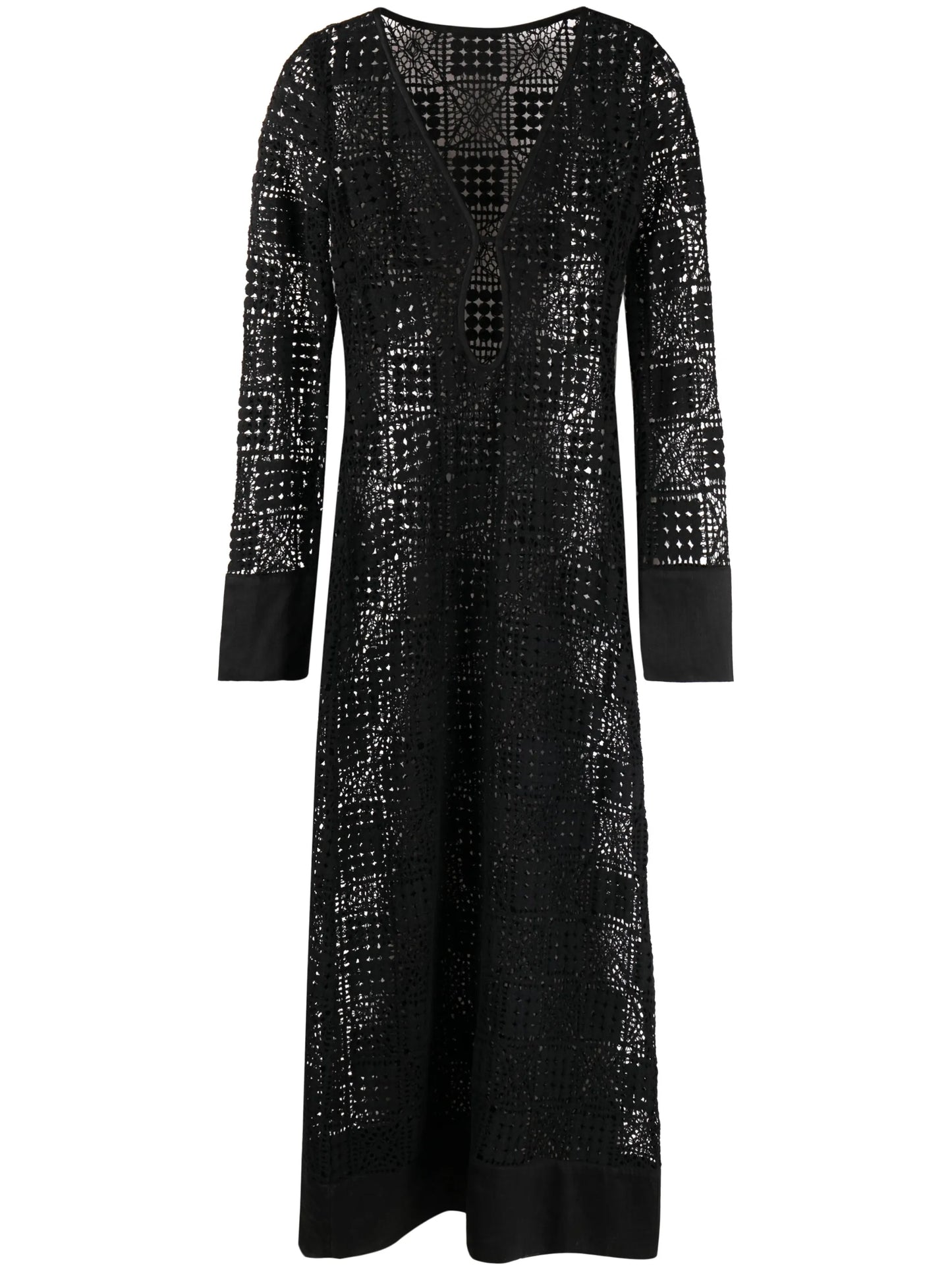 Rayure crochet maxi dress