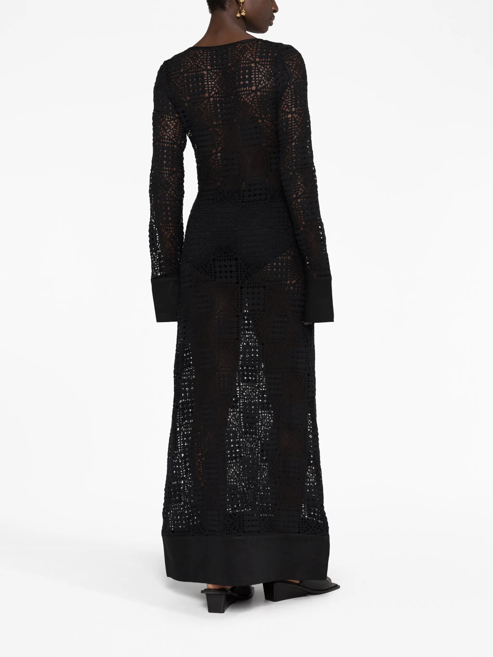 Rayure crochet maxi dress