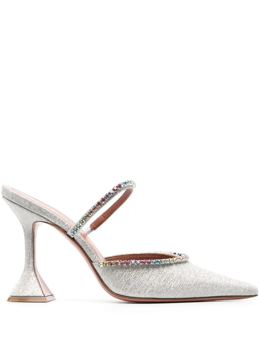 Gilda crystal-embellished 100mm mules